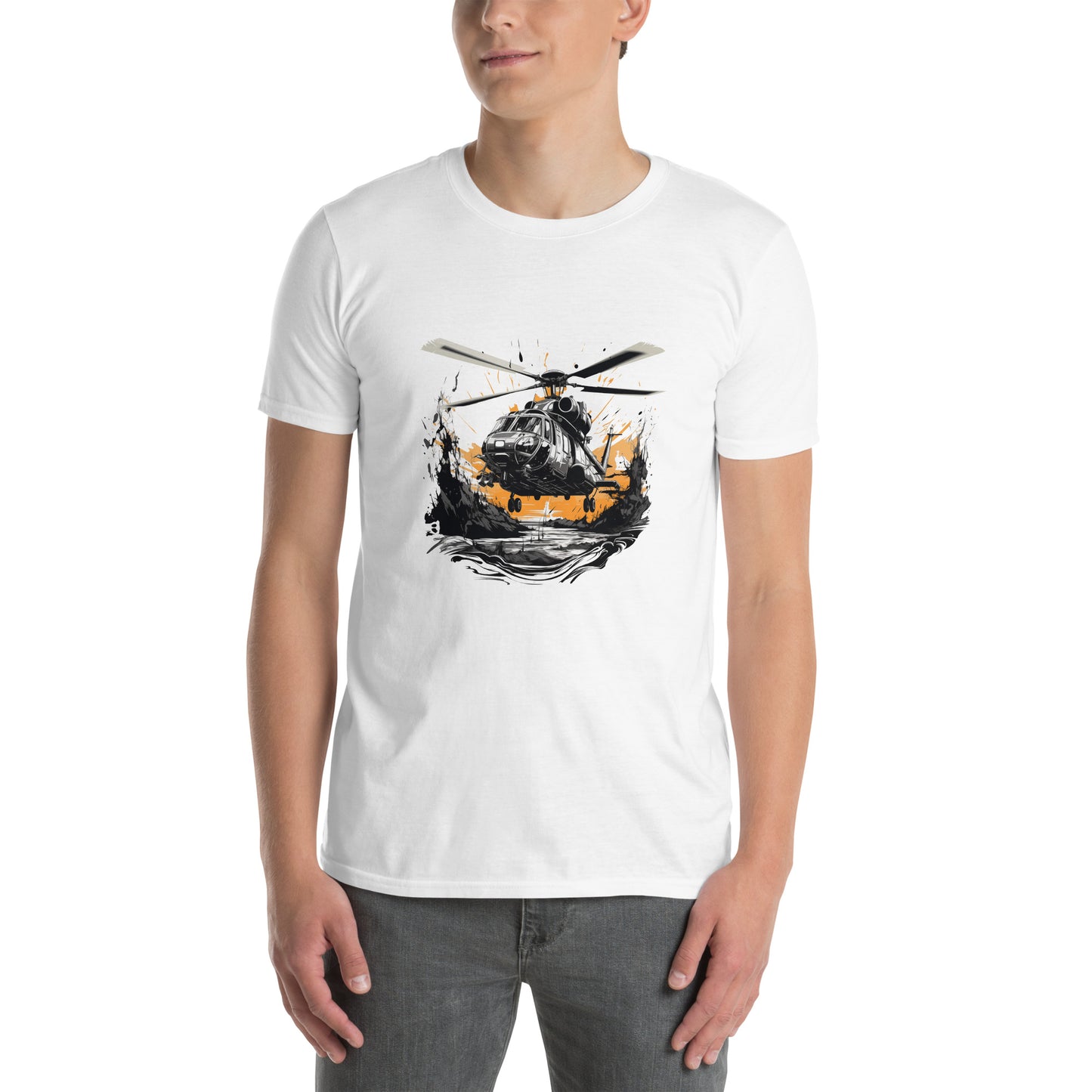 Koszulka unisex z krótkim rękawem „HELICOPTER” ID: 280 (PREMIUM)