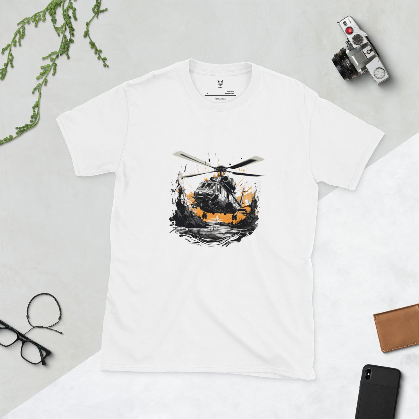 Koszulka unisex z krótkim rękawem „HELICOPTER” ID: 280 (PREMIUM)