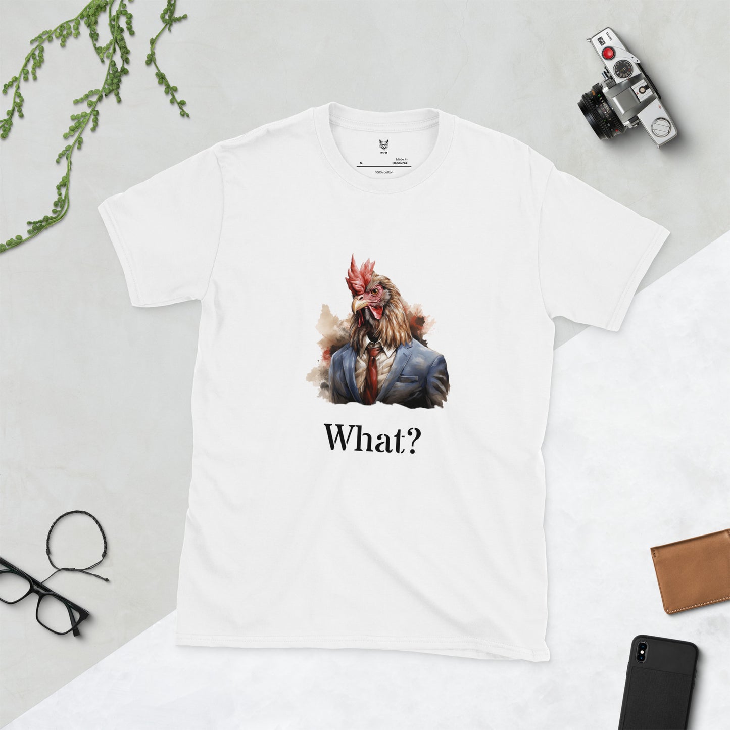 T-shirt unisex z krótkim rękawem „CO?” ID: 281 (PREMIUM)