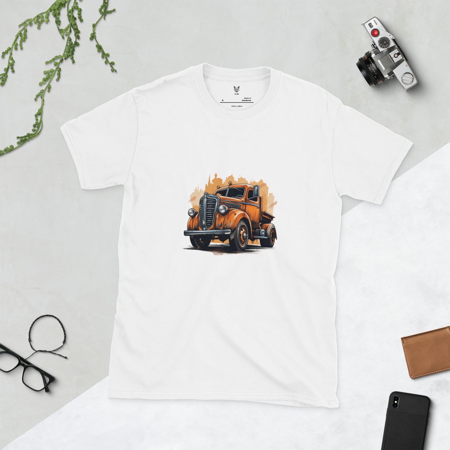 T-shirt unisex z krótkim rękawem „RETRO CAR” ID: 283 (PREMIUM)