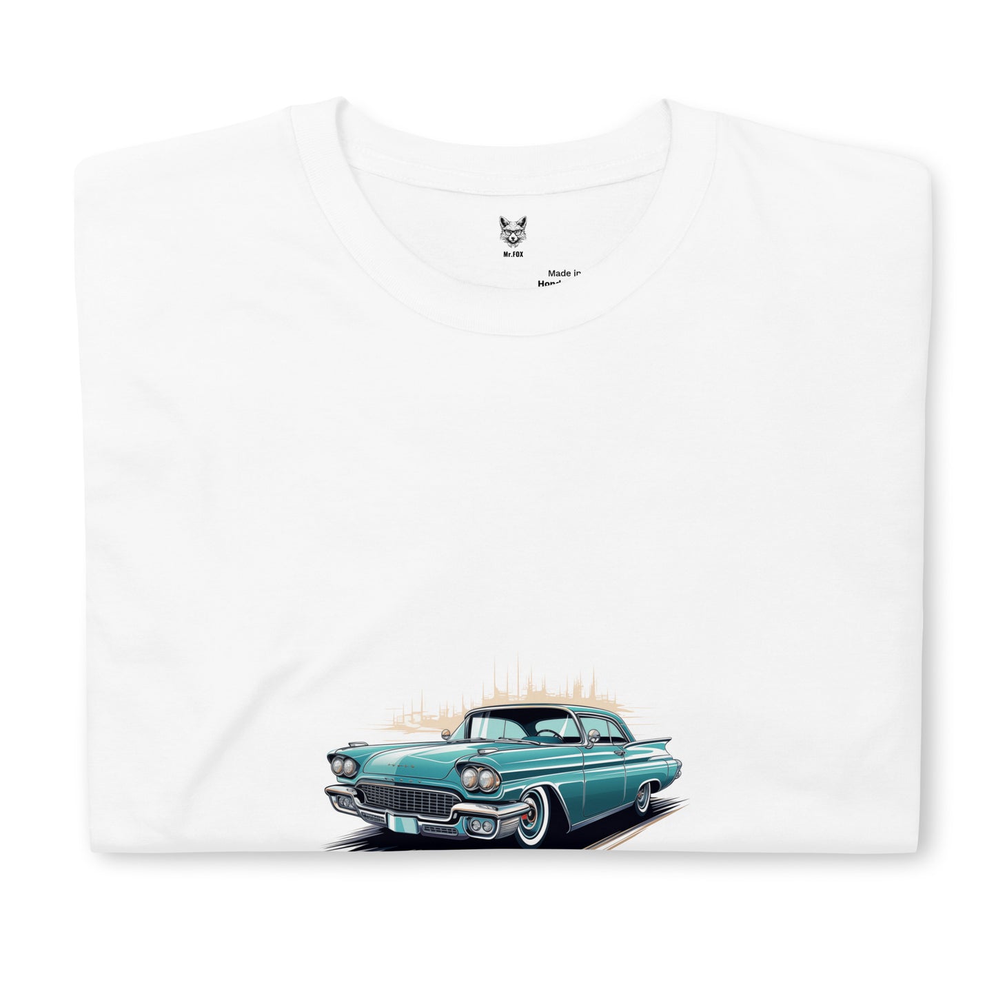 T-shirt unisex z krótkim rękawem „RETRO CAR” ID: 298 (PREMIUM)