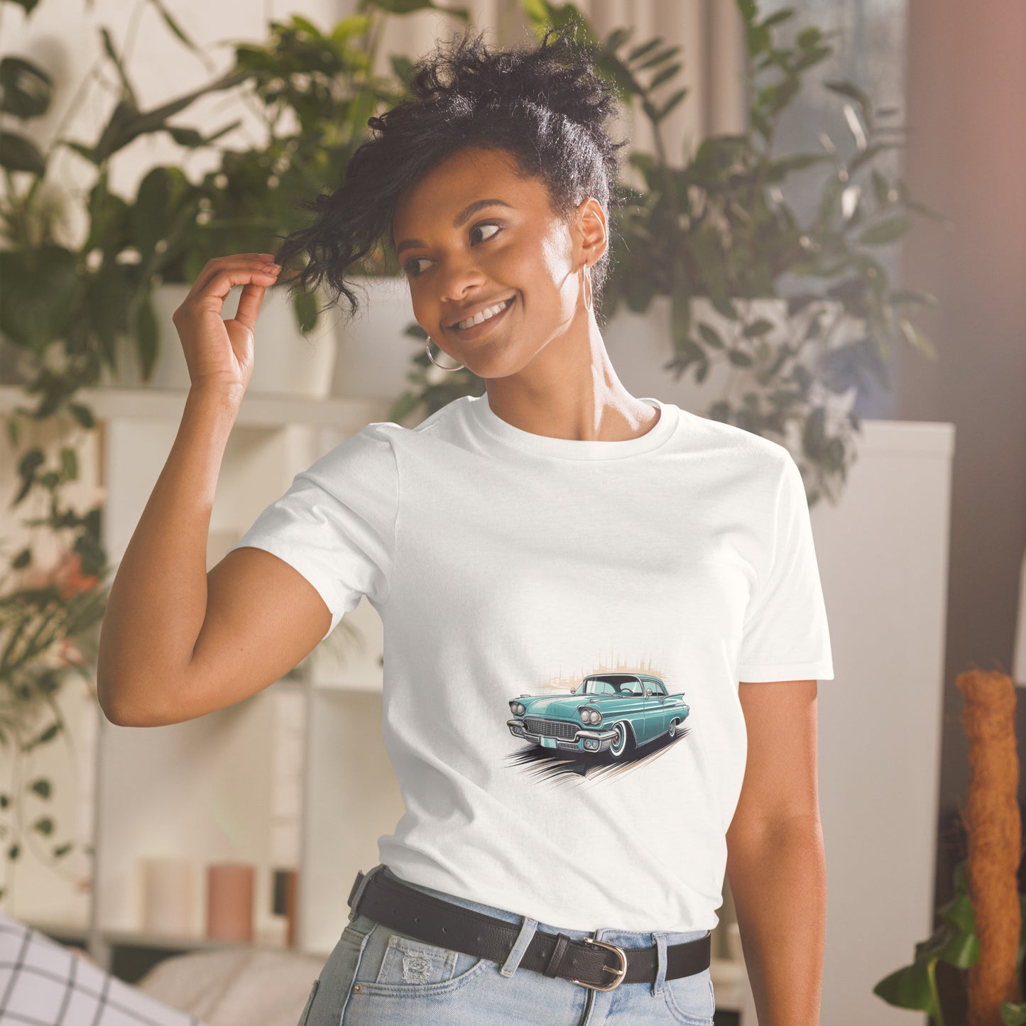 T-shirt unisex z krótkim rękawem „RETRO CAR” ID: 298 (PREMIUM)