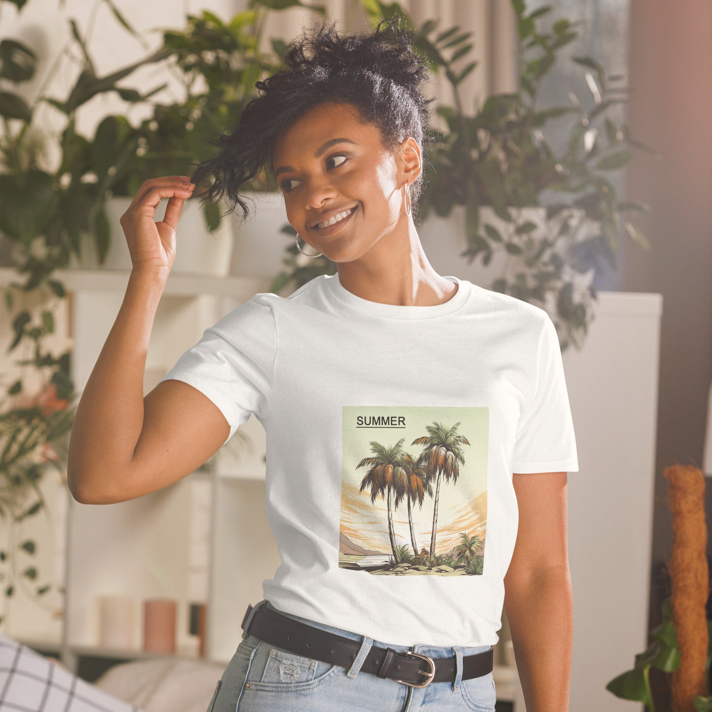 Short-Sleeve Unisex T-Shirt "PALMS SUMMER" ID: 303 (PREMIUM)