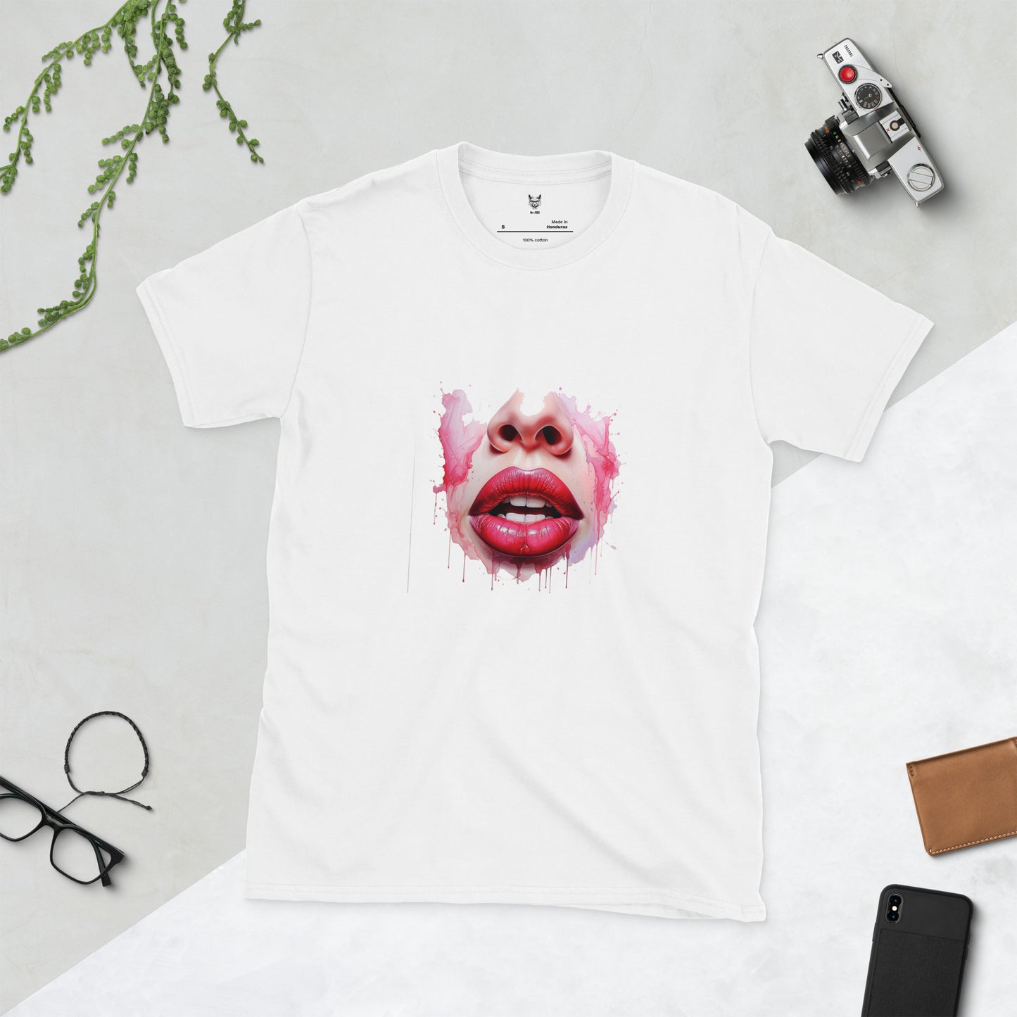 Koszulka unisex z krótkim rękawem „LIPS” ID: 310 (PREMIUM)