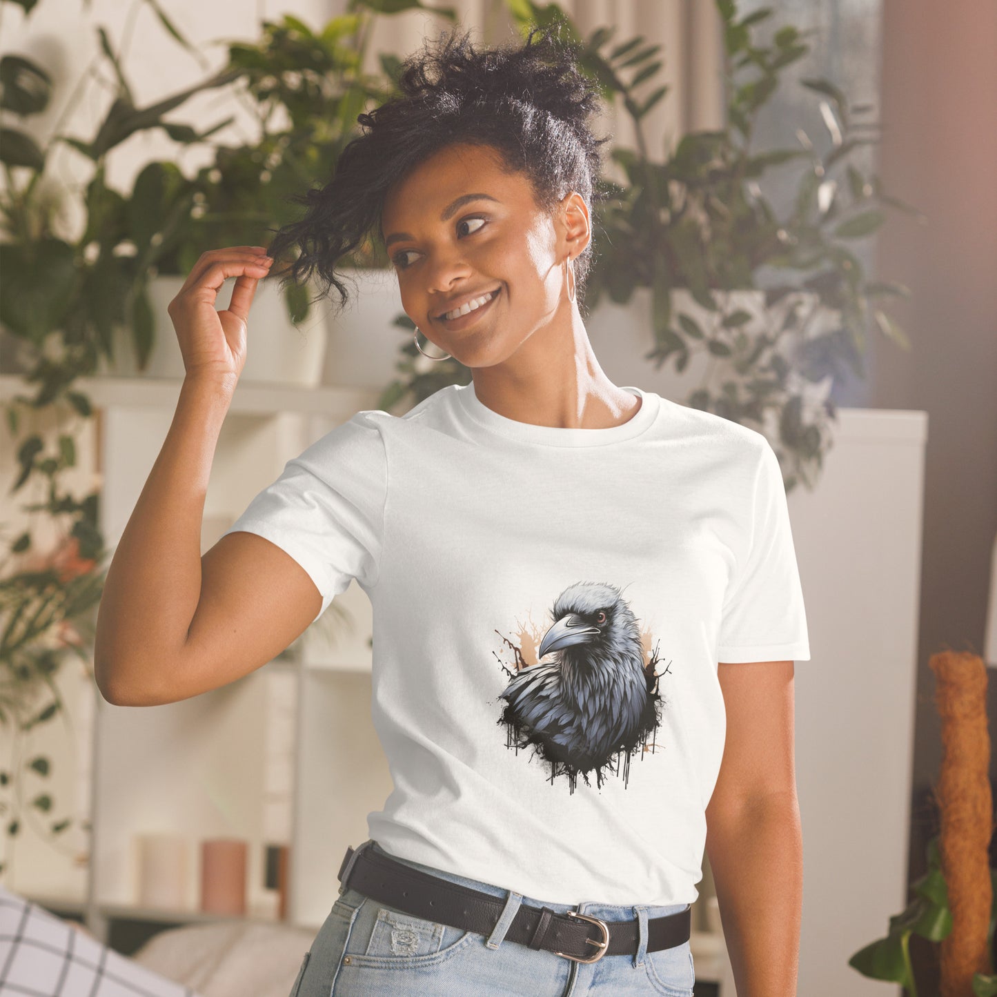 Short-Sleeve Unisex T-Shirt "BIRD CROW" ID: 316 (PREMIUM)