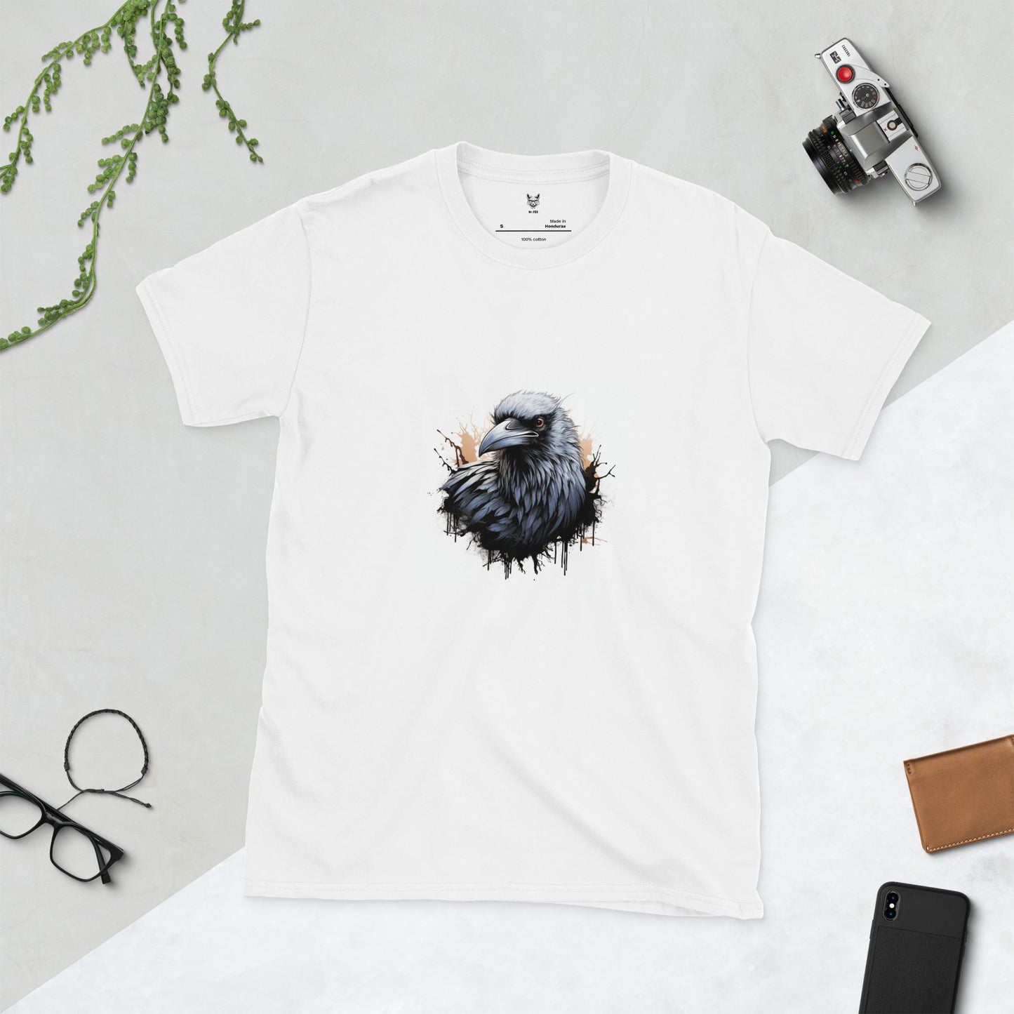 Koszulka unisex z krótkim rękawem "BIRD CROW" ID: 316 (PREMIUM)