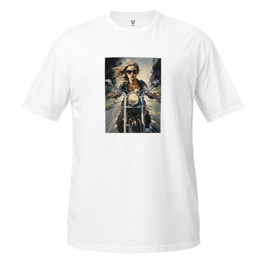 Short-Sleeve Unisex T-Shirt "BIKER GIRL" ID: 322 (PREMIUM)