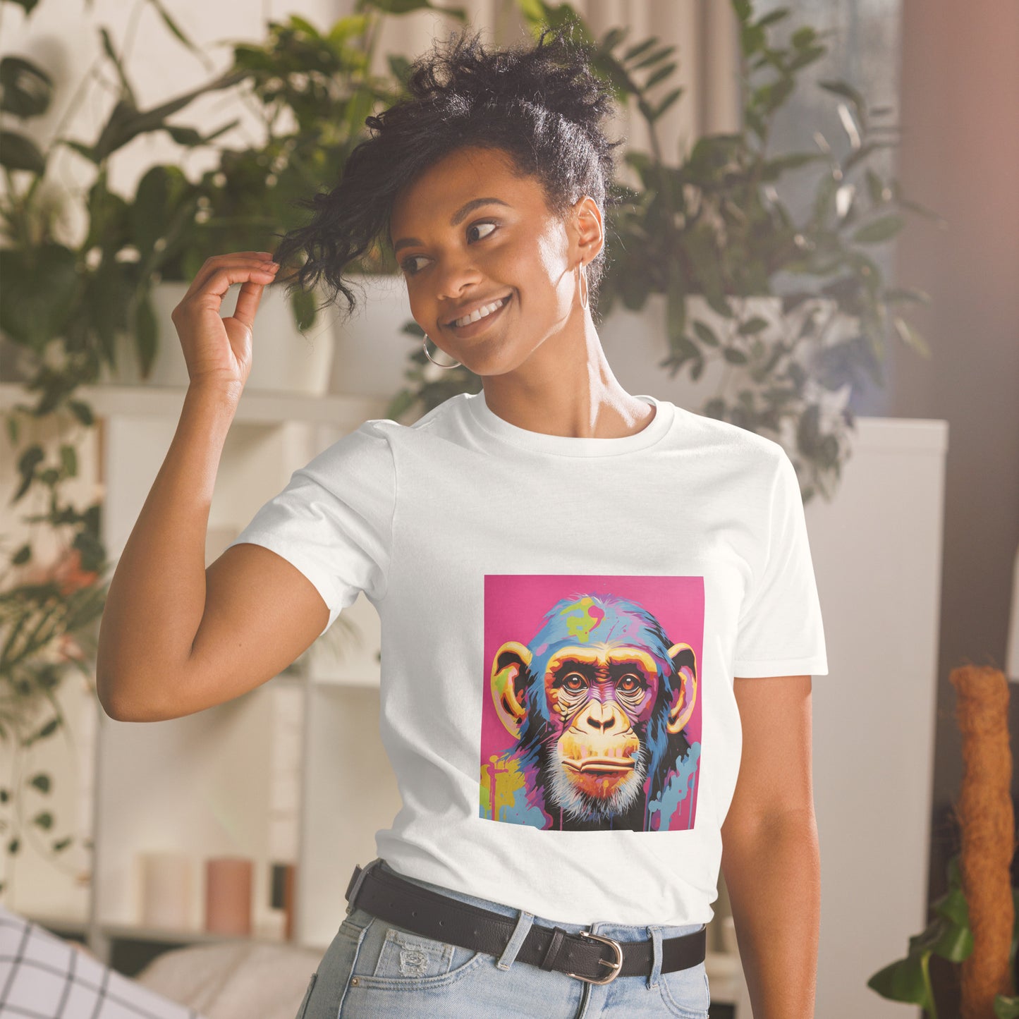 T-shirt unisex z krótkim rękawem „POP ART MONKEY” ID: 301 (PREMIUM)