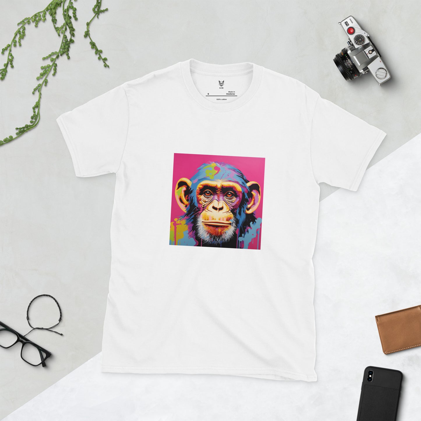 T-shirt unisex z krótkim rękawem „POP ART MONKEY” ID: 301 (PREMIUM)