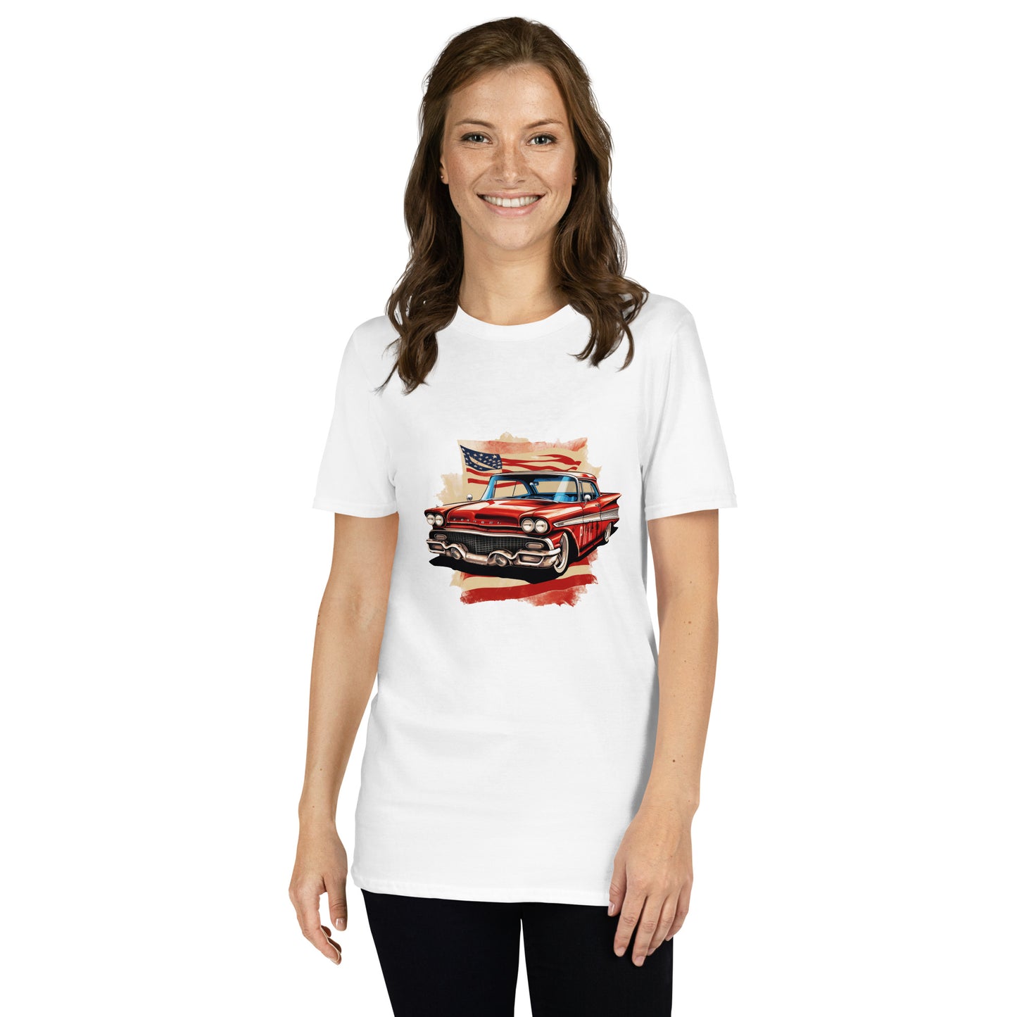 Koszulka unisex z krótkim rękawem „RETRO CAR” id: 24 (PREMIUM)