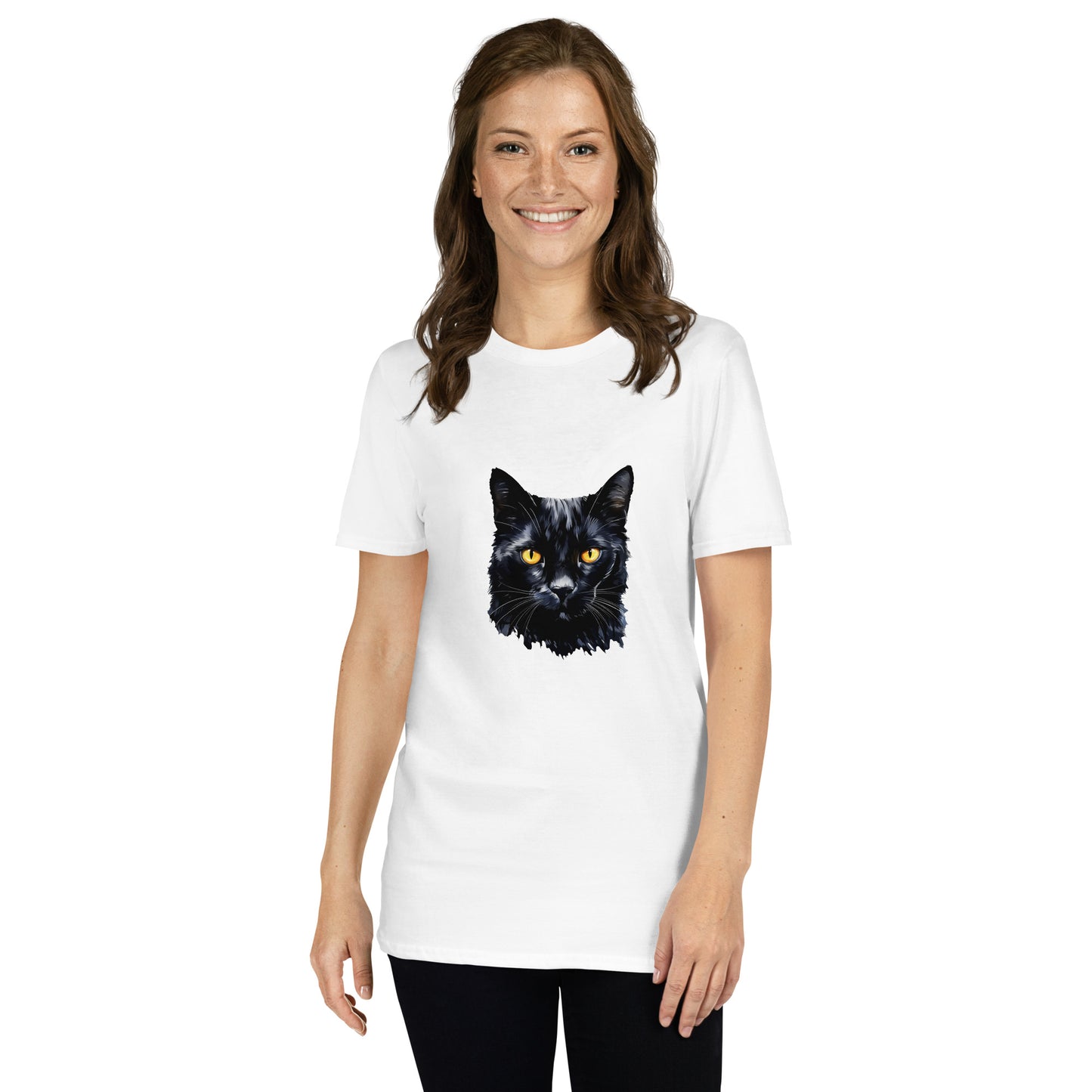 Short-Sleeve Unisex T-Shirt "BLACK CAT" id: 30 (PREMIUM)