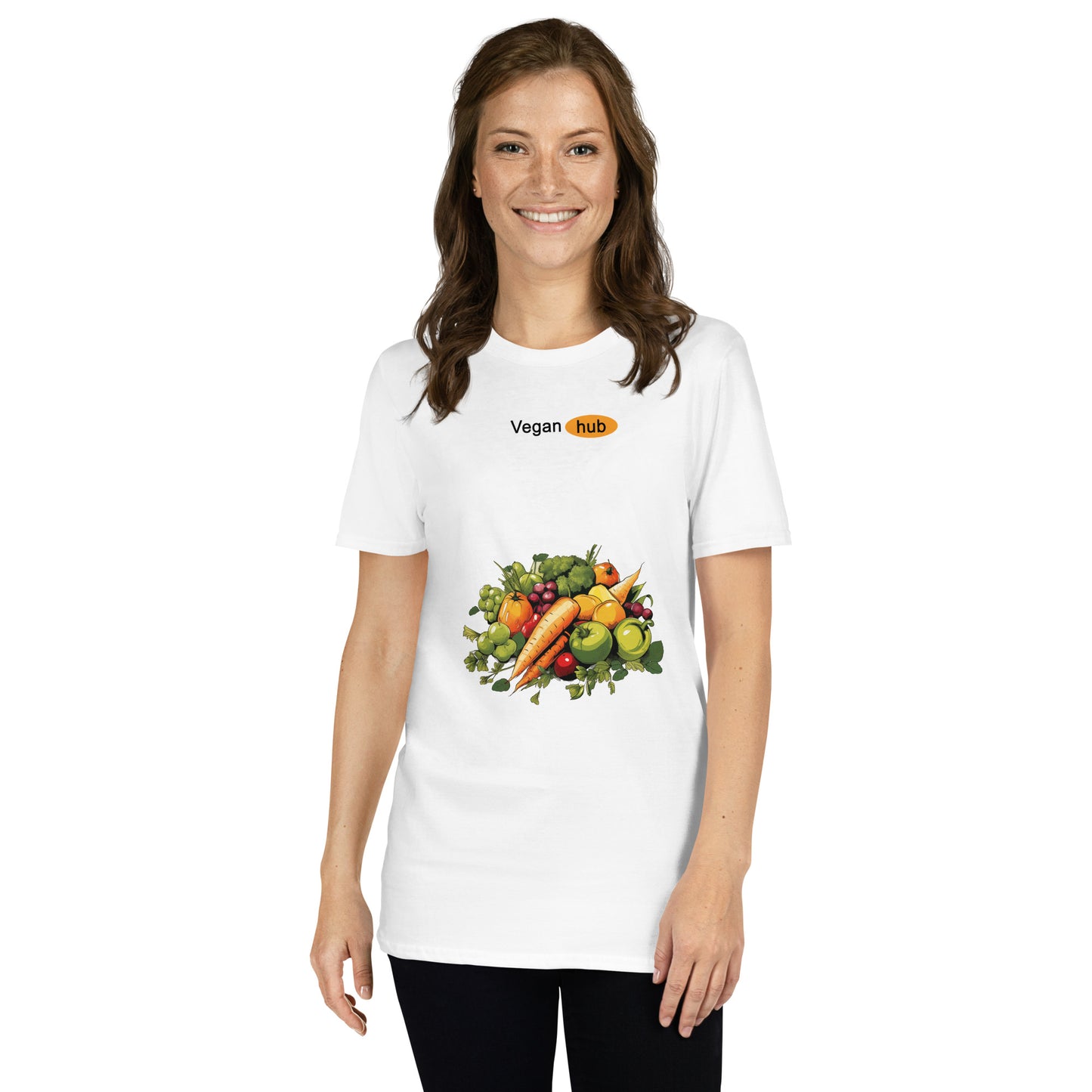 T-shirt unisex z krótkim rękawem „VEGAN HUB” id: 75 (PREMIUM)