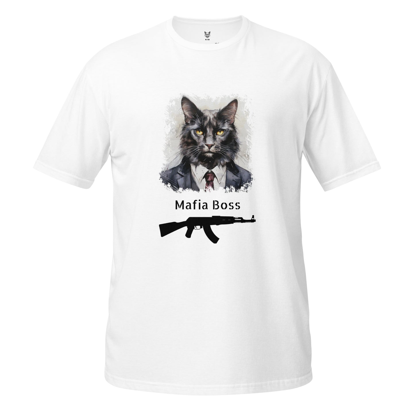 Koszulka unisex z krótkim rękawem "BLACK CAT MAFIA BOSS" ID: 113 (PREMIUM)