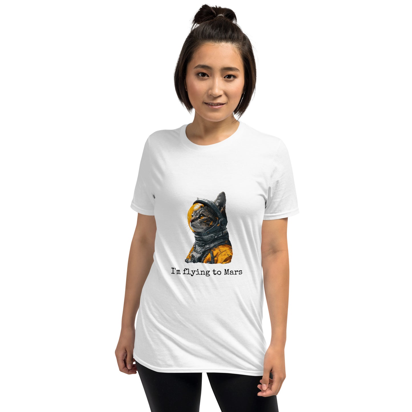 T-shirt unisex z krótkim rękawem „KOT ASTRONAUT” ID: 120 (PREMIUM)