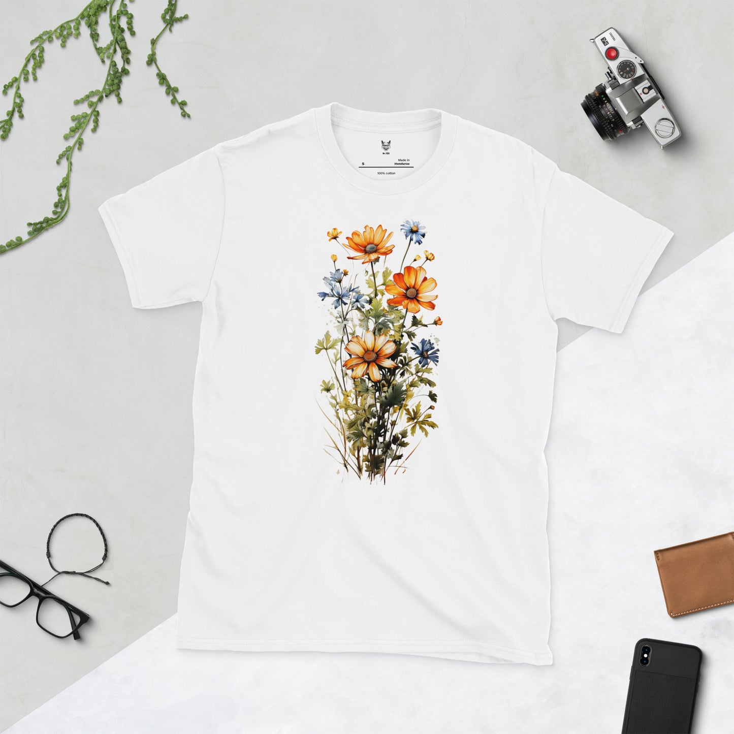 Short-Sleeve Unisex T-Shirt "FLOWERS" ID: 129 (PREMIUM)