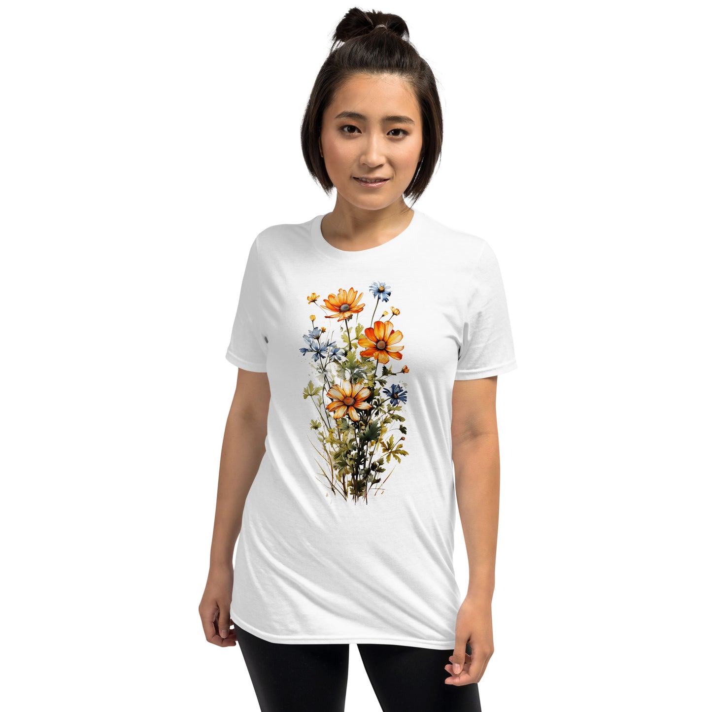 Koszulka unisex z krótkim rękawem „FLOWERS” ID: 129 (PREMIUM)