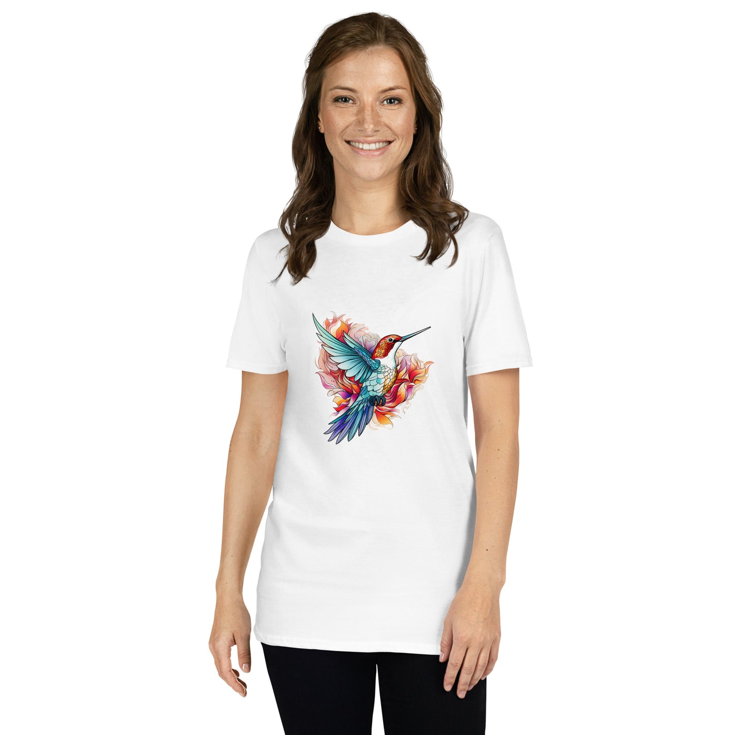 Koszulka unisex z krótkim rękawem „HUMMINGBRI” ID: 131 (PREMIUM)