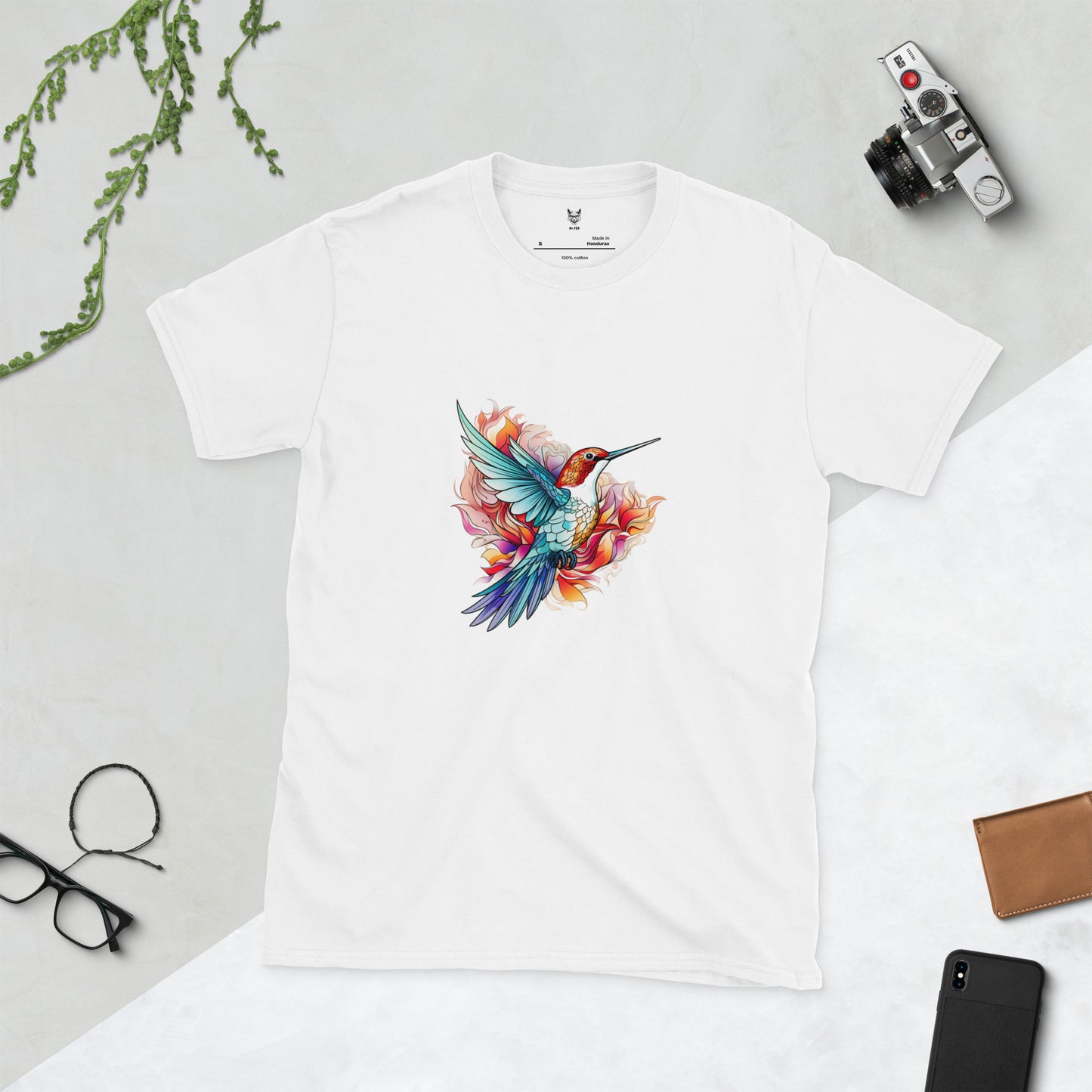 Koszulka unisex z krótkim rękawem „HUMMINGBRI” ID: 131 (PREMIUM)