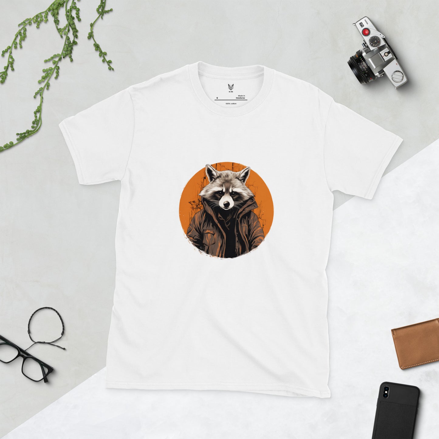 Koszulka unisex z krótkim rękawem „RACCOON” ID: 161 (PREMIUM)