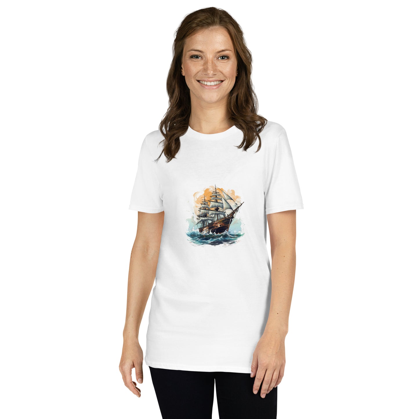 T-shirt unisex z krótkim rękawem „GHOST SHIP” ID: 163 (PREMIUM)