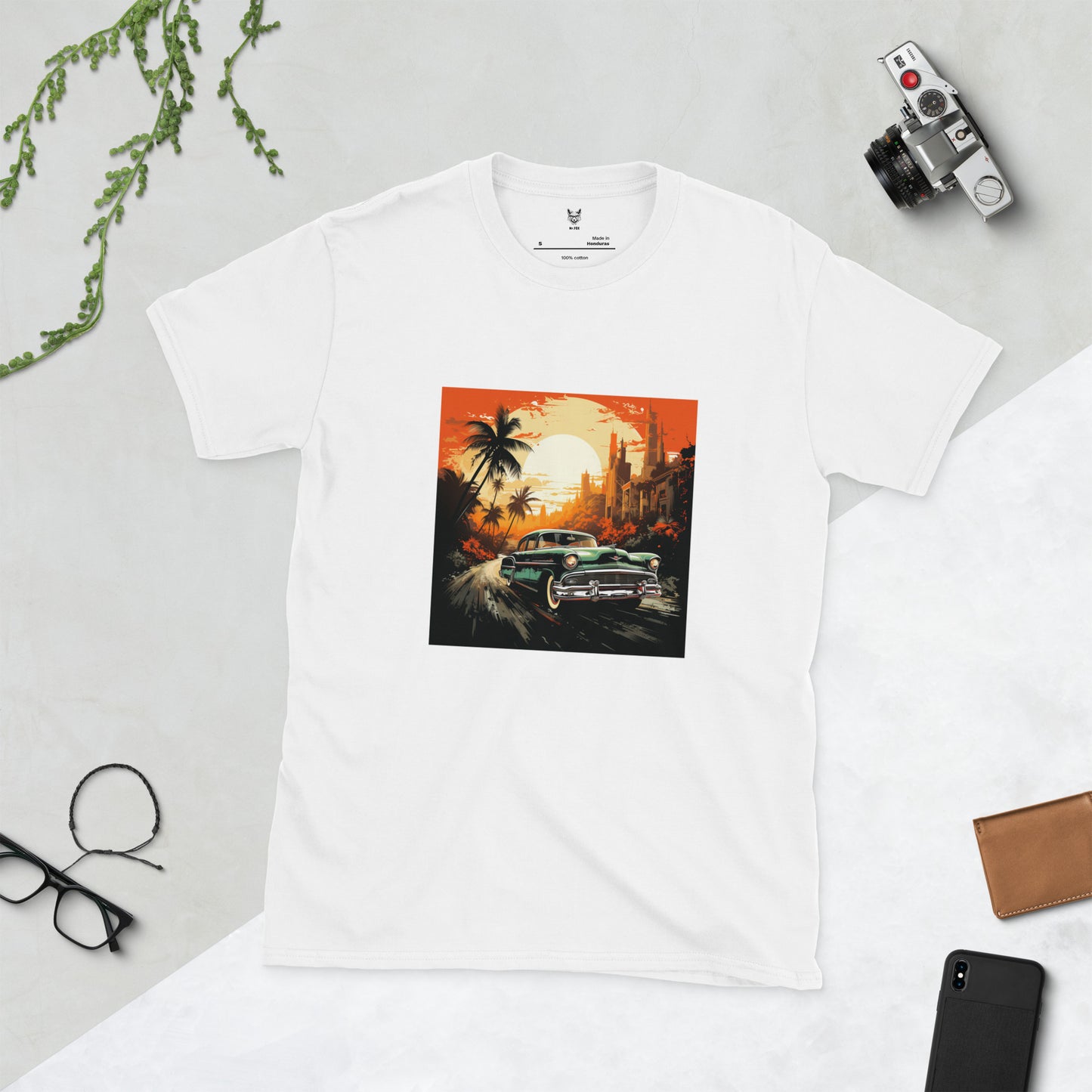 T-shirt unisex z krótkim rękawem „RETRO CAR” ID: 174 (PREMIUM)