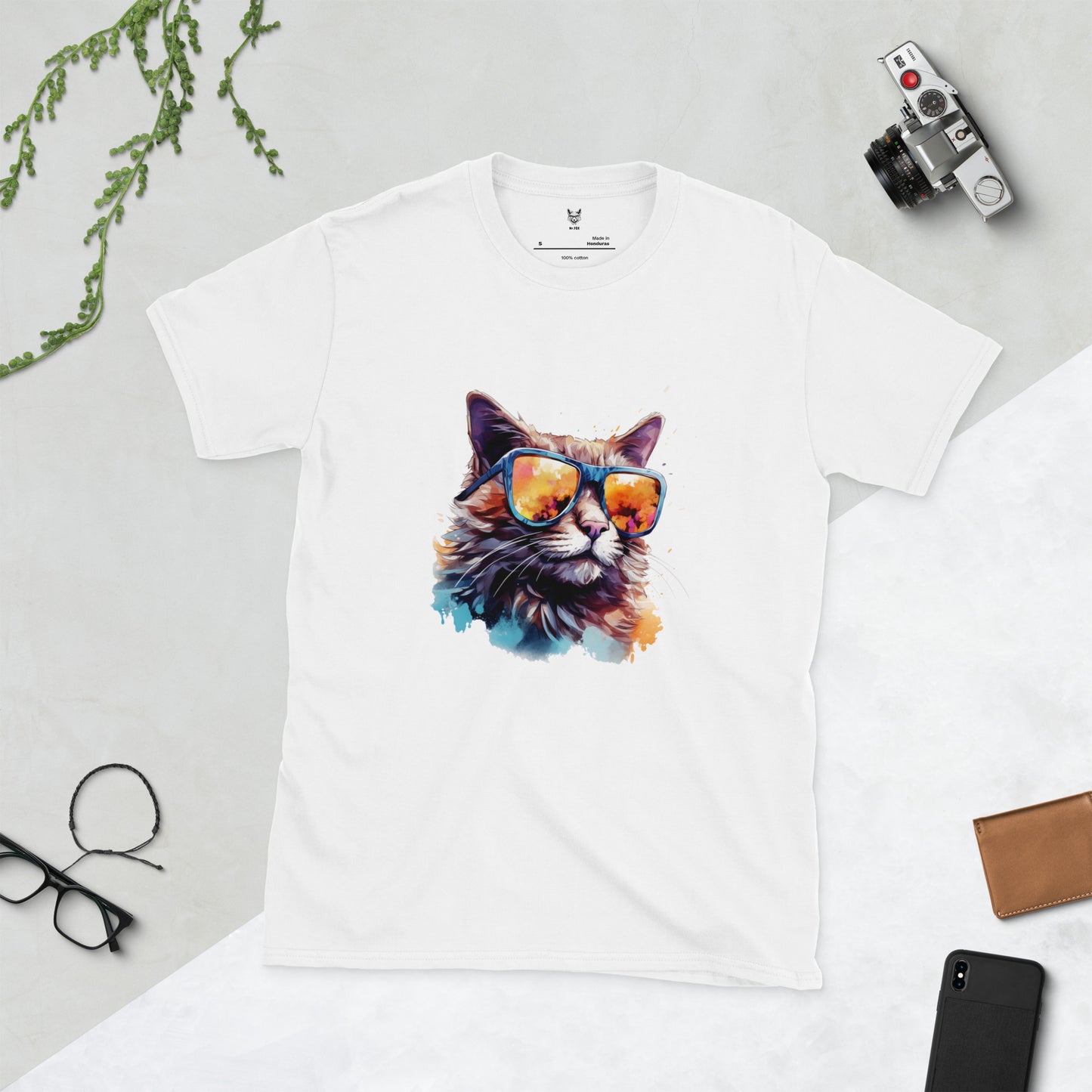 T-shirt unisex z krótkim rękawem „POP ART CAT” ID: 189 (PREMIUM)