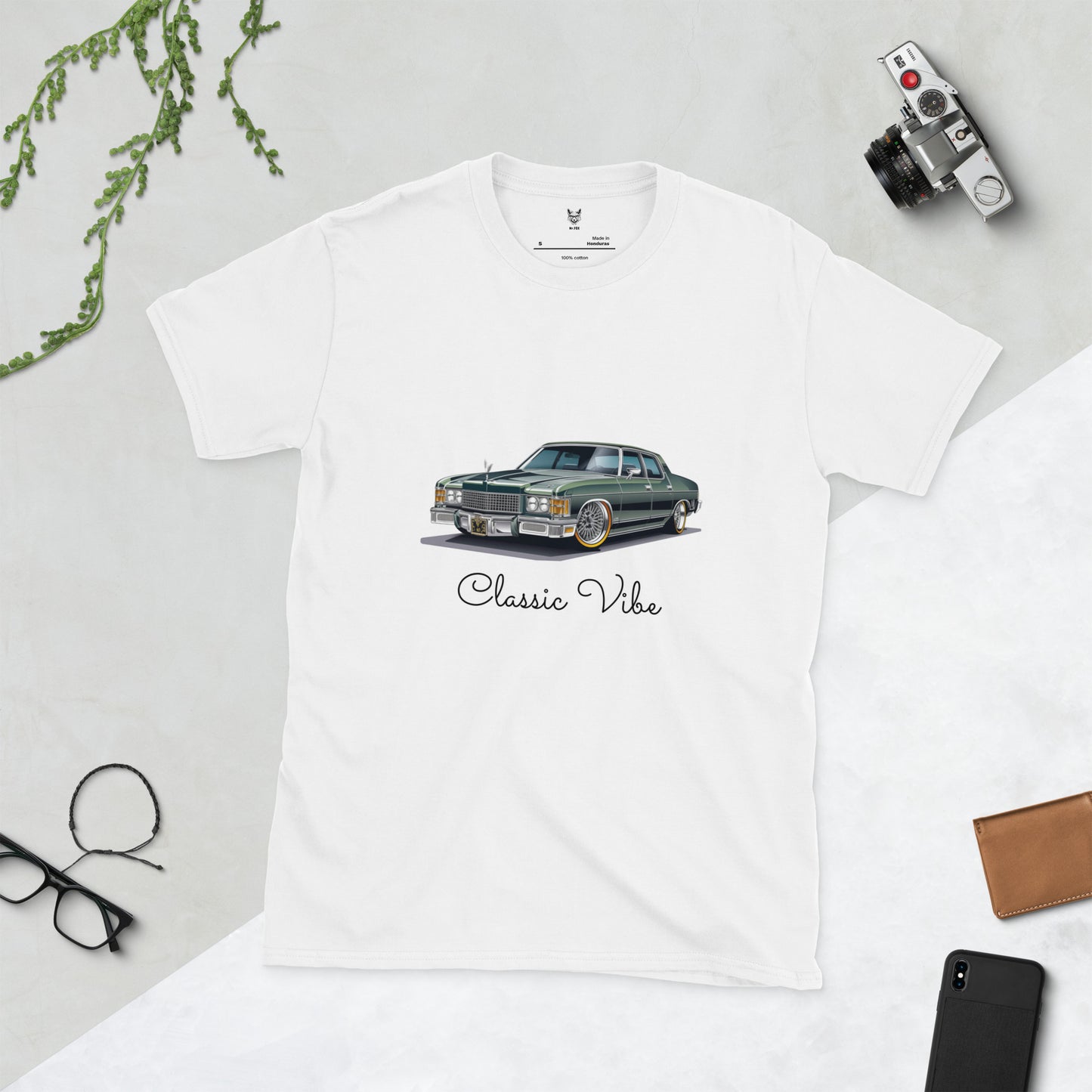 T-shirt unisex z krótkim rękawem „RETRO CAR” ID: 195 (PREMIUM)