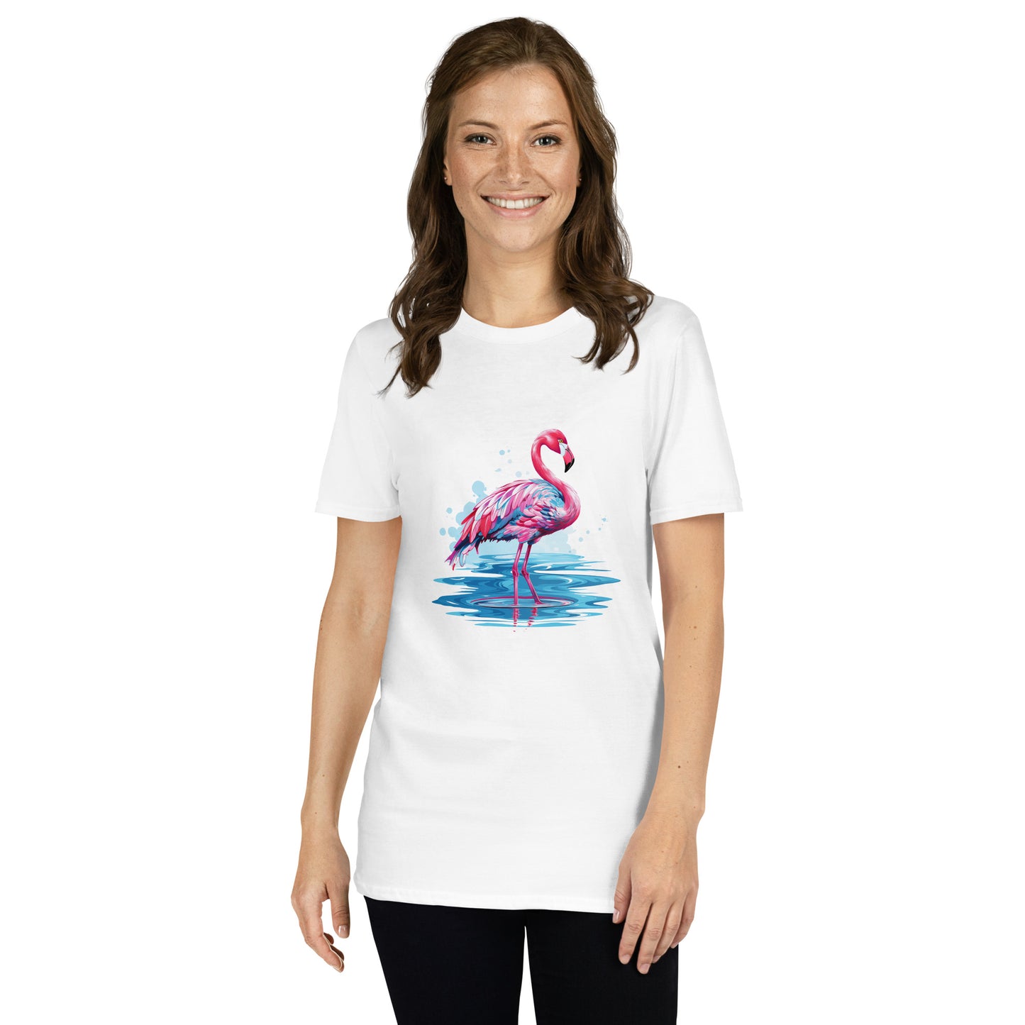 Koszulka unisex z krótkim rękawem „FLAMINGO” ID: 203 (PREMIUM)