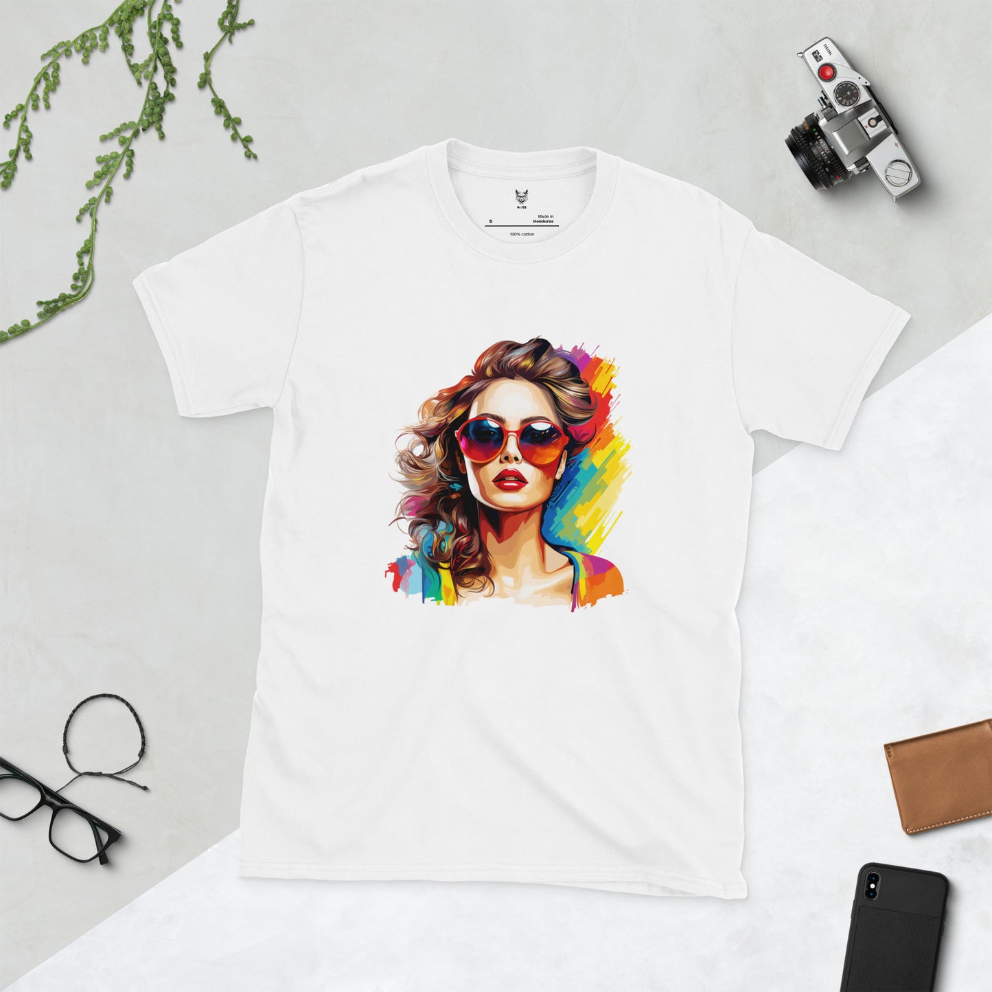 T-shirt unisex z krótkim rękawem „POP ART GIRL” ID: 206 (PREMIUM)