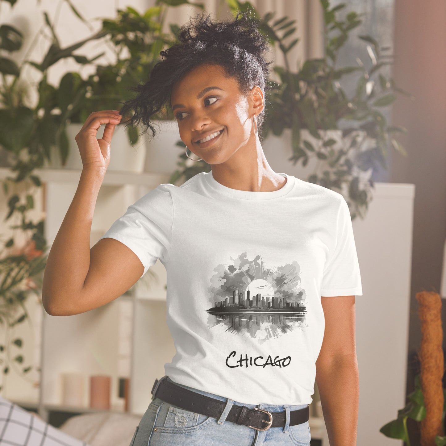 T-shirt unisex z krótkim rękawem „City Chicago” ID: 242 (PREMIUM)