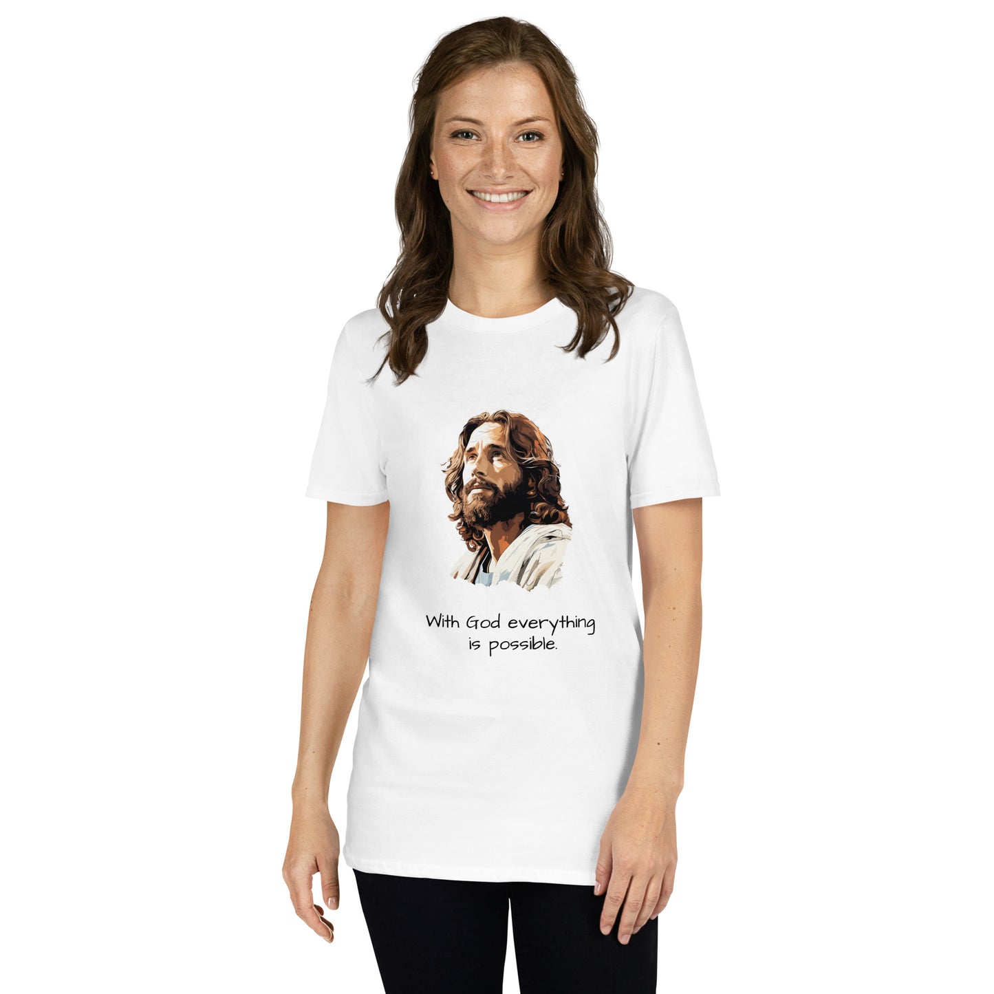 Short-Sleeve Unisex T-Shirt "With God everything is possible." ID: 268 (PREMIUM)