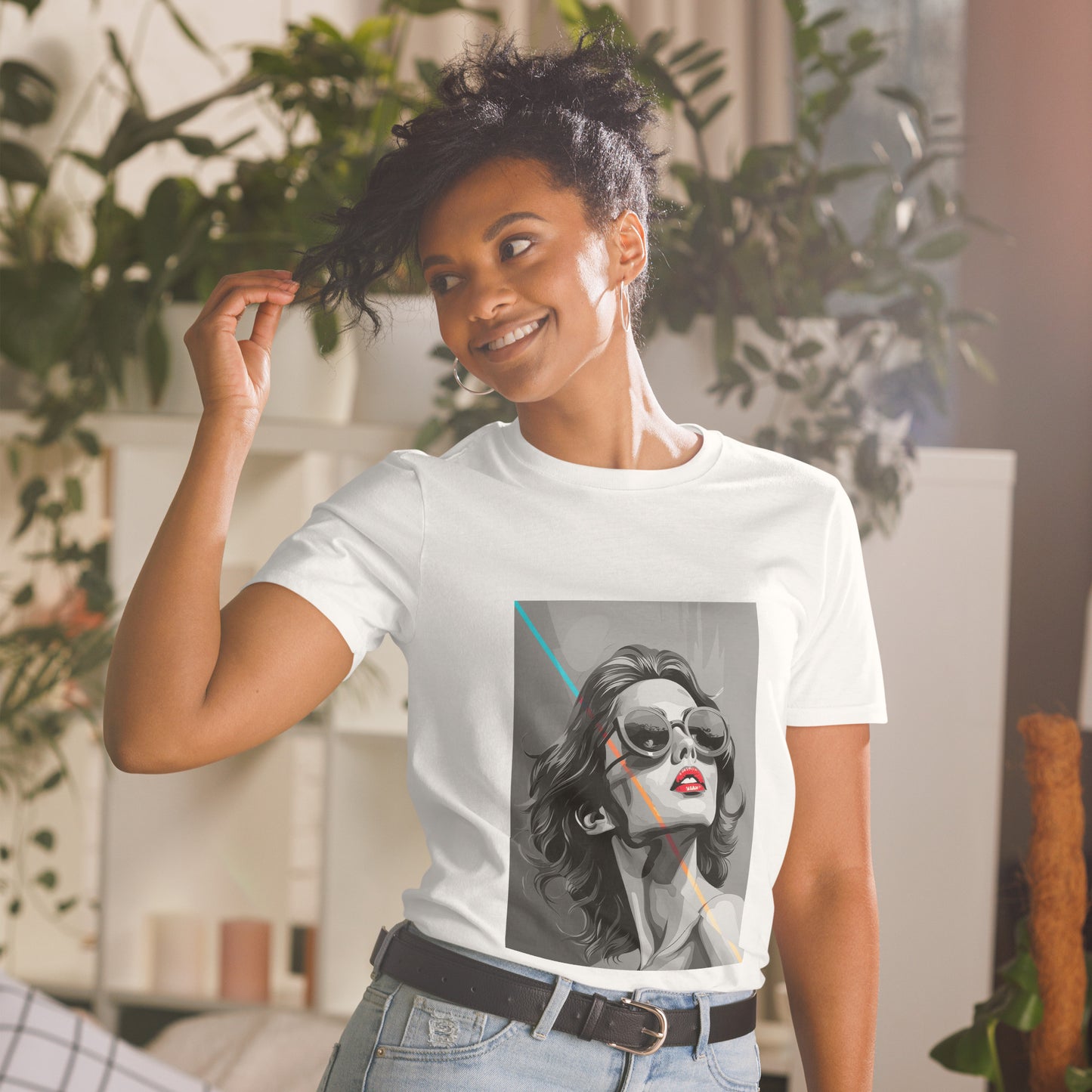 T-shirt unisex z krótkim rękawem „POP ART GIRL” ID: 360 (PREMIUM)