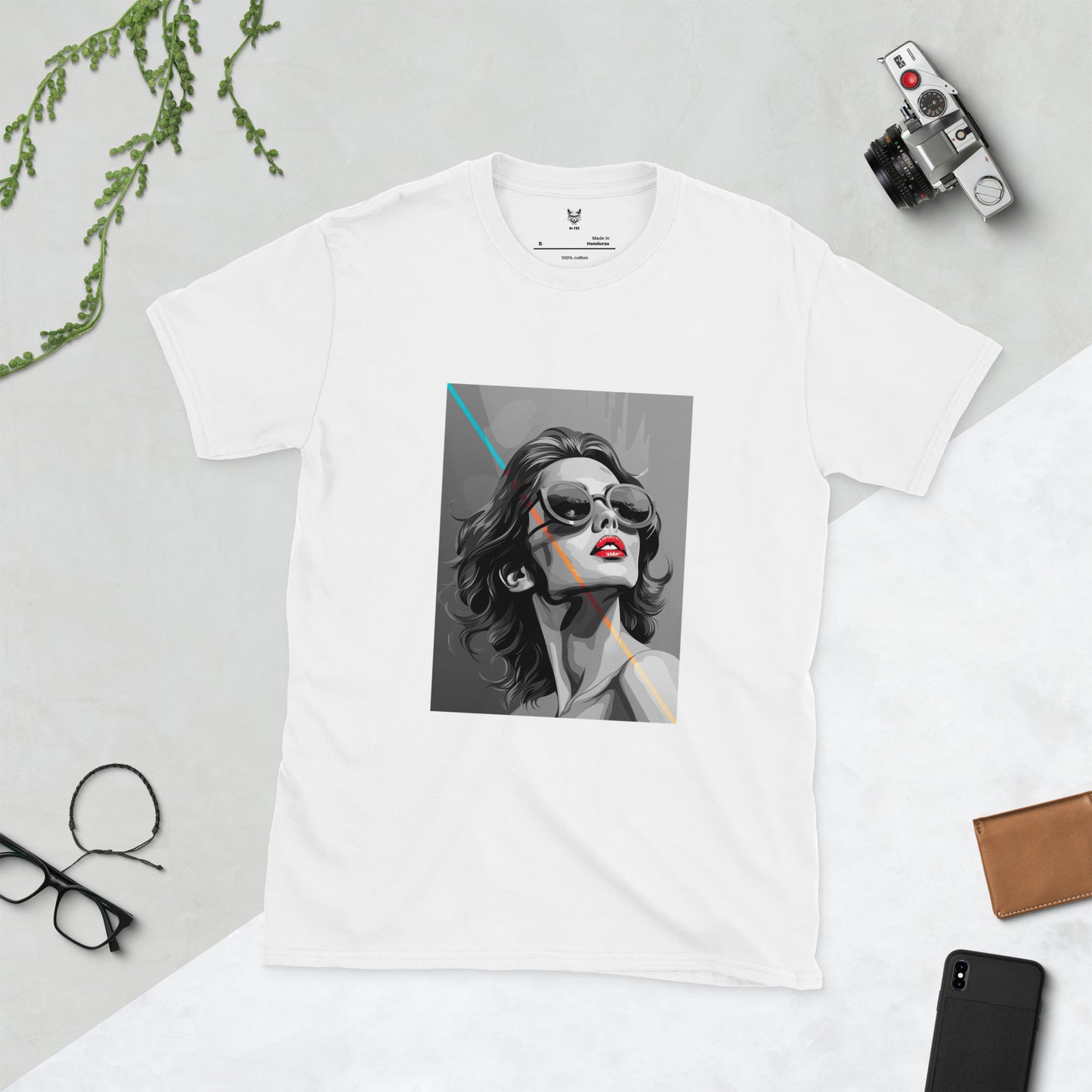 T-shirt unisex z krótkim rękawem „POP ART GIRL” ID: 360 (PREMIUM)