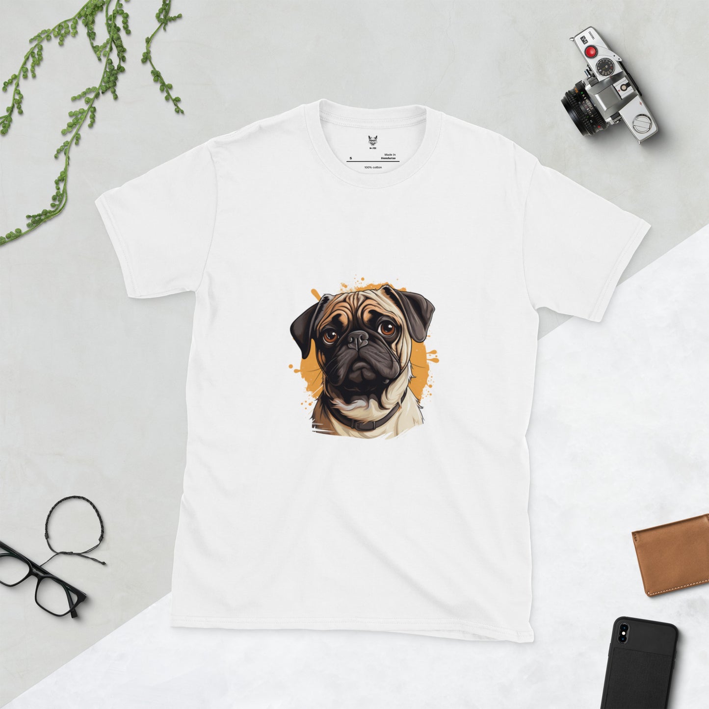 Koszulka unisex z krótkim rękawem "PIES MOPS" ID: 362 (PREMIUM)