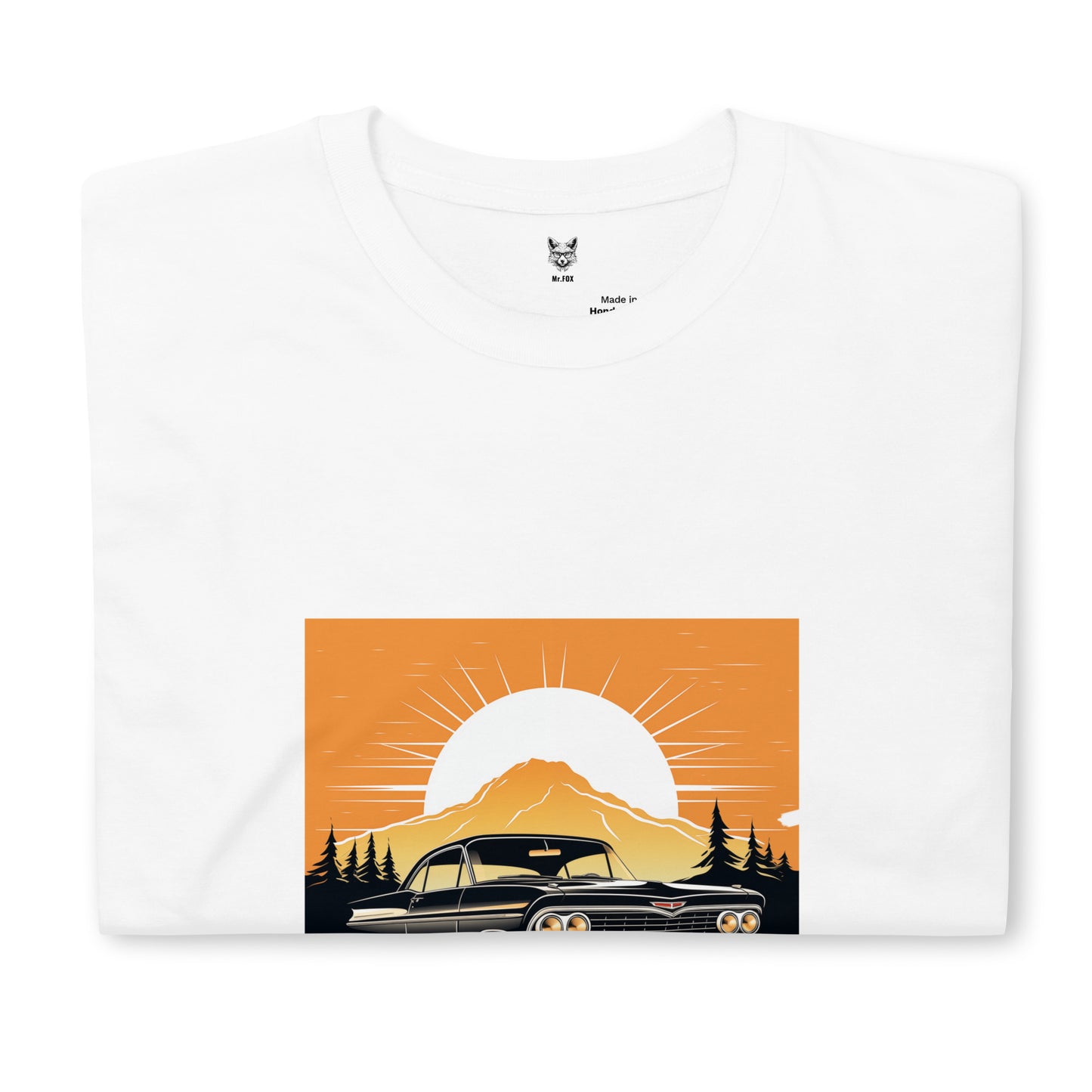 T-shirt unisex z krótkim rękawem „RETRO CAR” ID: 363 (PREMIUM)