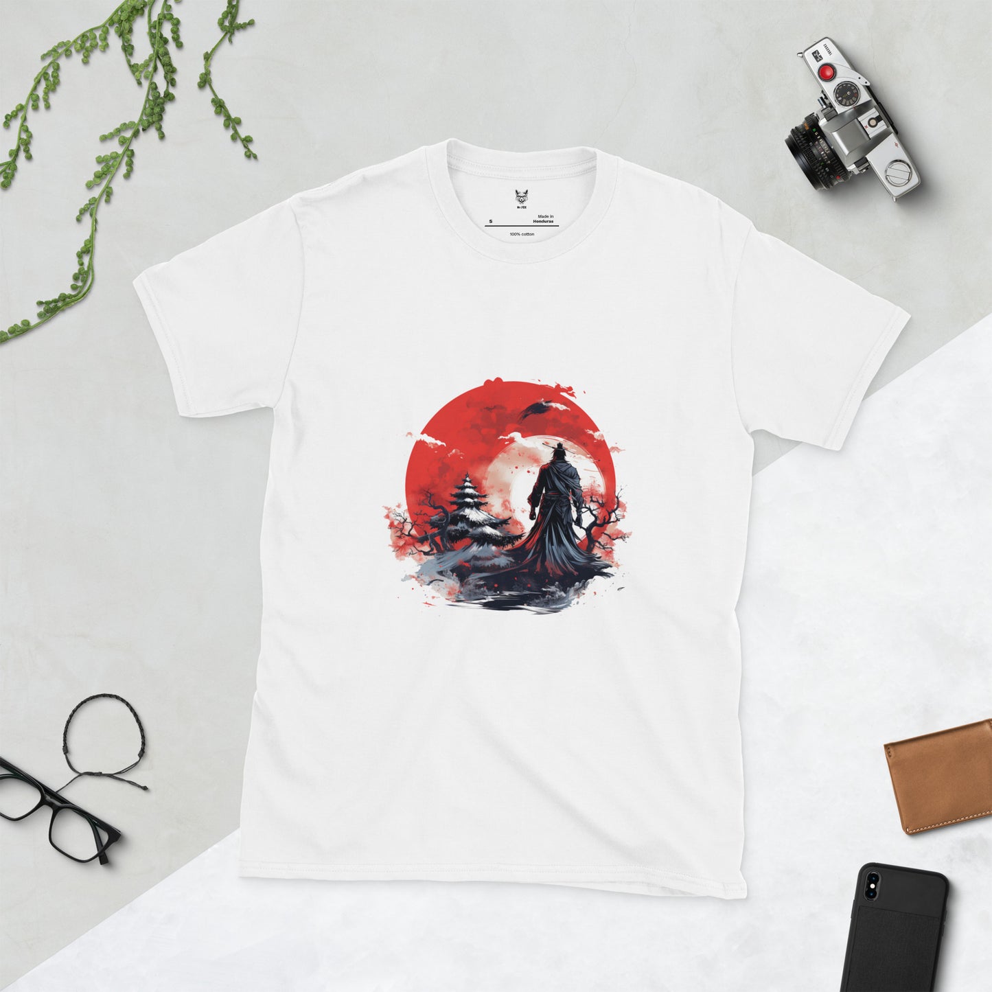 T-Shirt unisex z krótkim rękawem „ANIME SAMURAI” ID: 365 (PREMIUM)