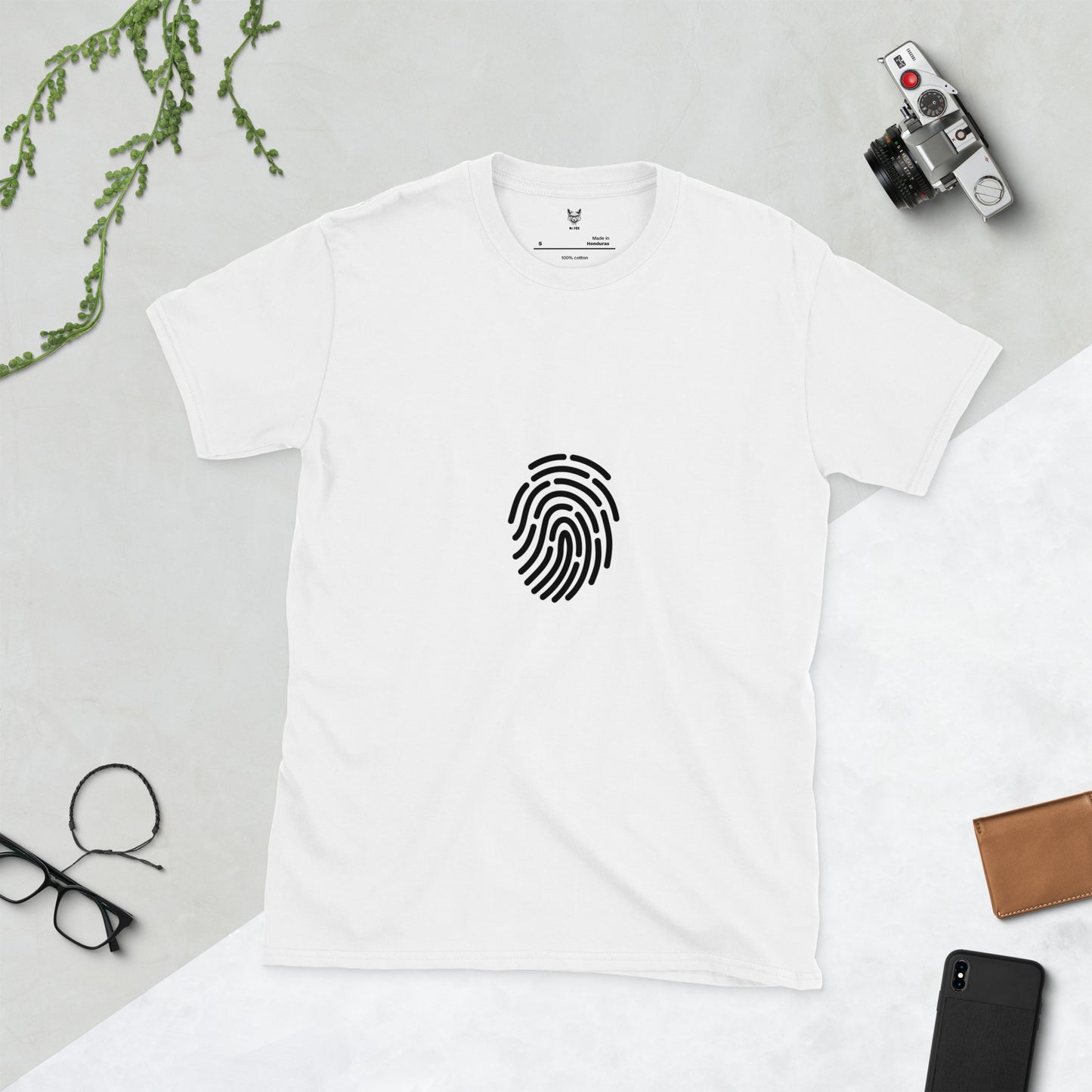 Koszulka unisex z krótkim rękawem „FINGERPRINT” ID: 383 (PREMIUM)