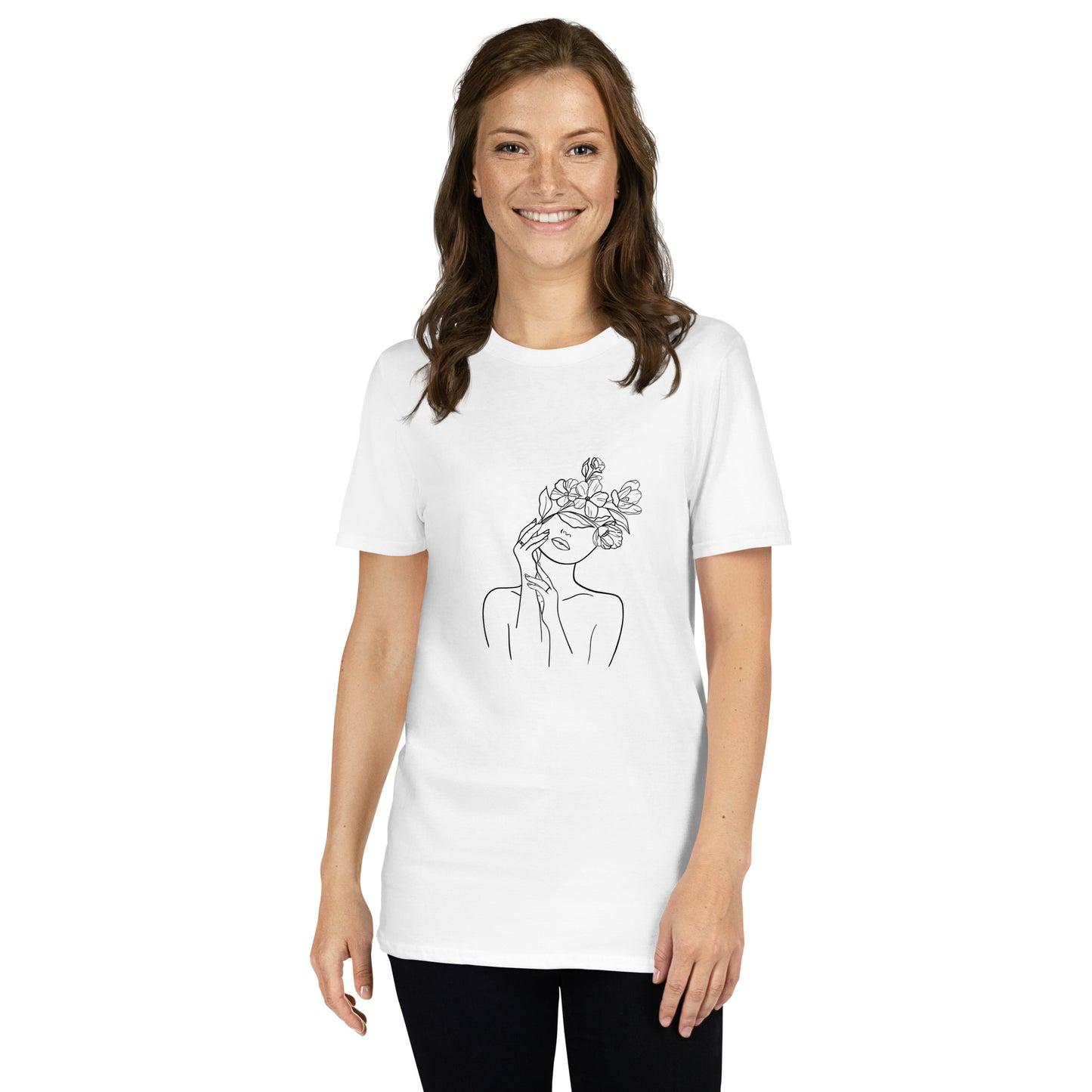 T-Shirt unisex z krótkim rękawem „LINEAR GIRL” ID: 397 (PREMIUM)