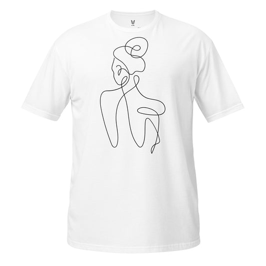 T-Shirt unisex z krótkim rękawem „LINEAR GIRL” ID: 399 (PREMIUM)