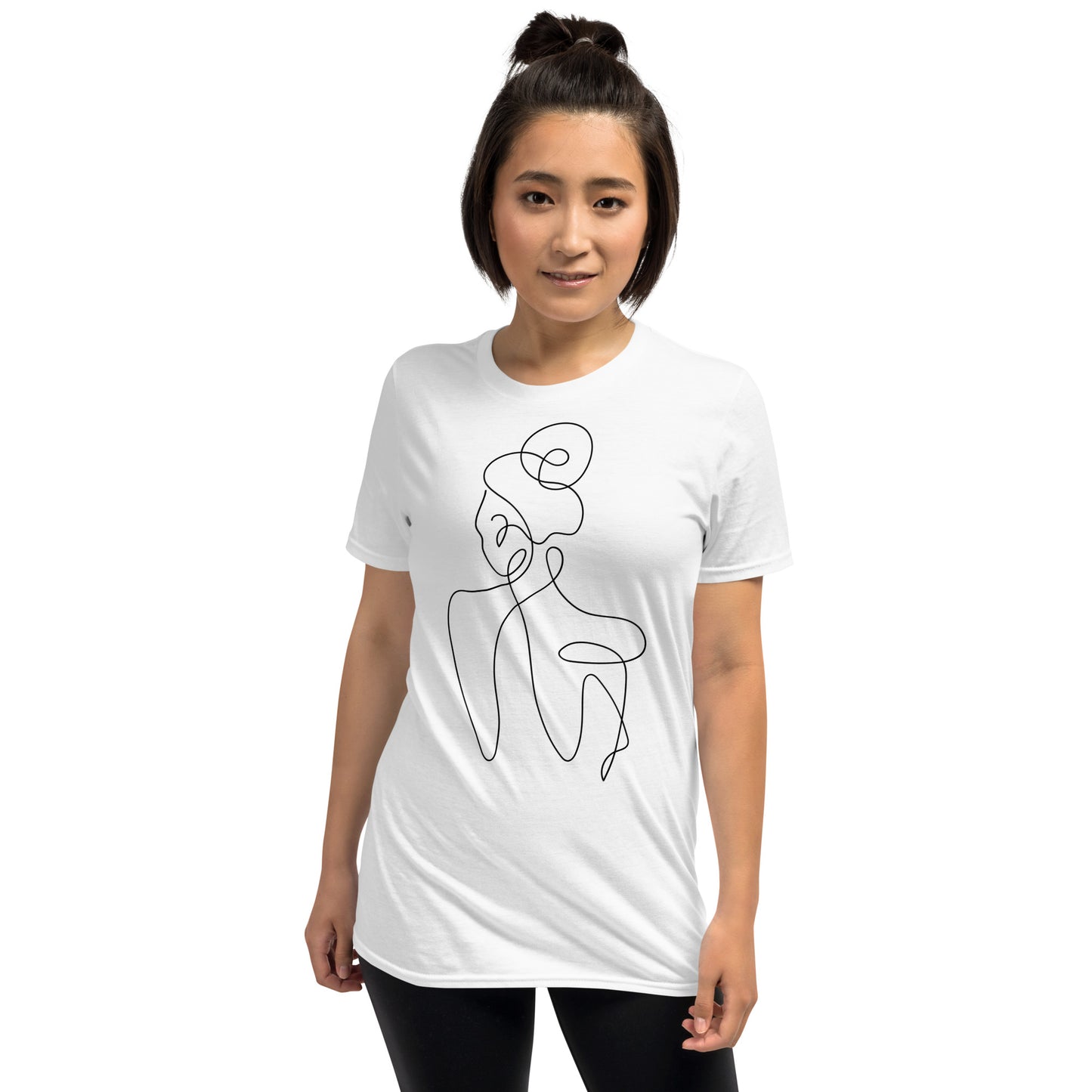 T-Shirt unisex z krótkim rękawem „LINEAR GIRL” ID: 399 (PREMIUM)