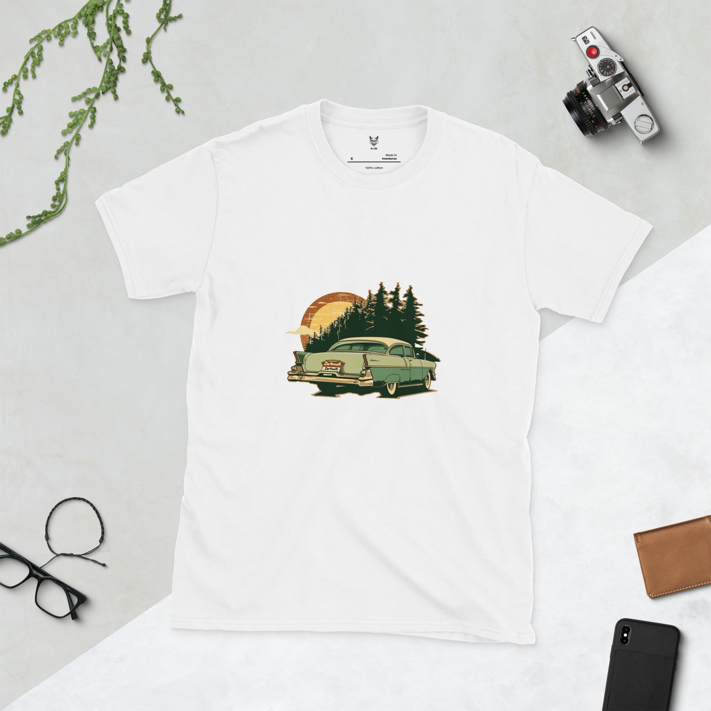 T-shirt unisex z krótkim rękawem „Retro Car” ID: 440 (PREMIUM)