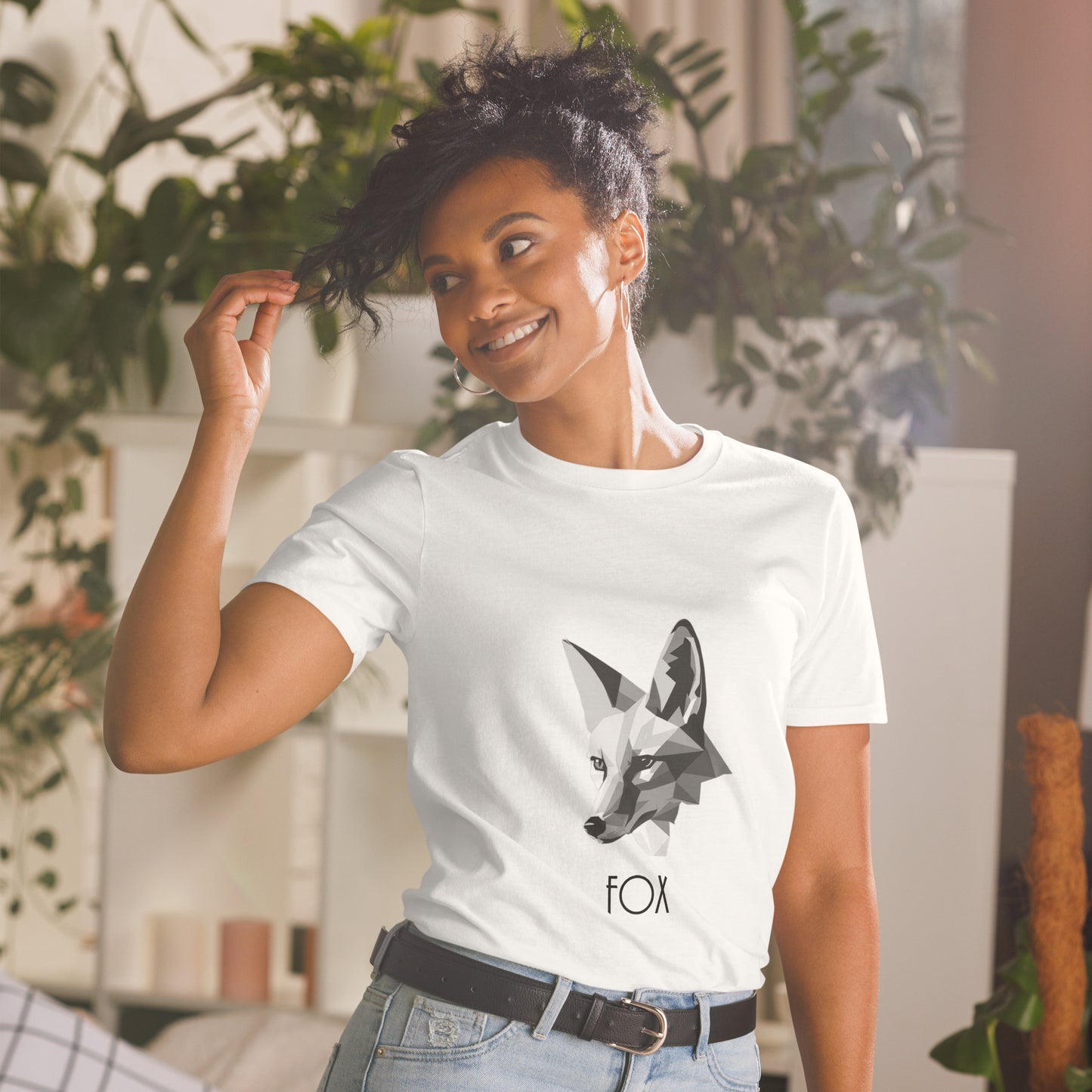 Short-Sleeve Unisex T-Shirt "Creative Fox" (front&back) ID 461 (PREMIUM)