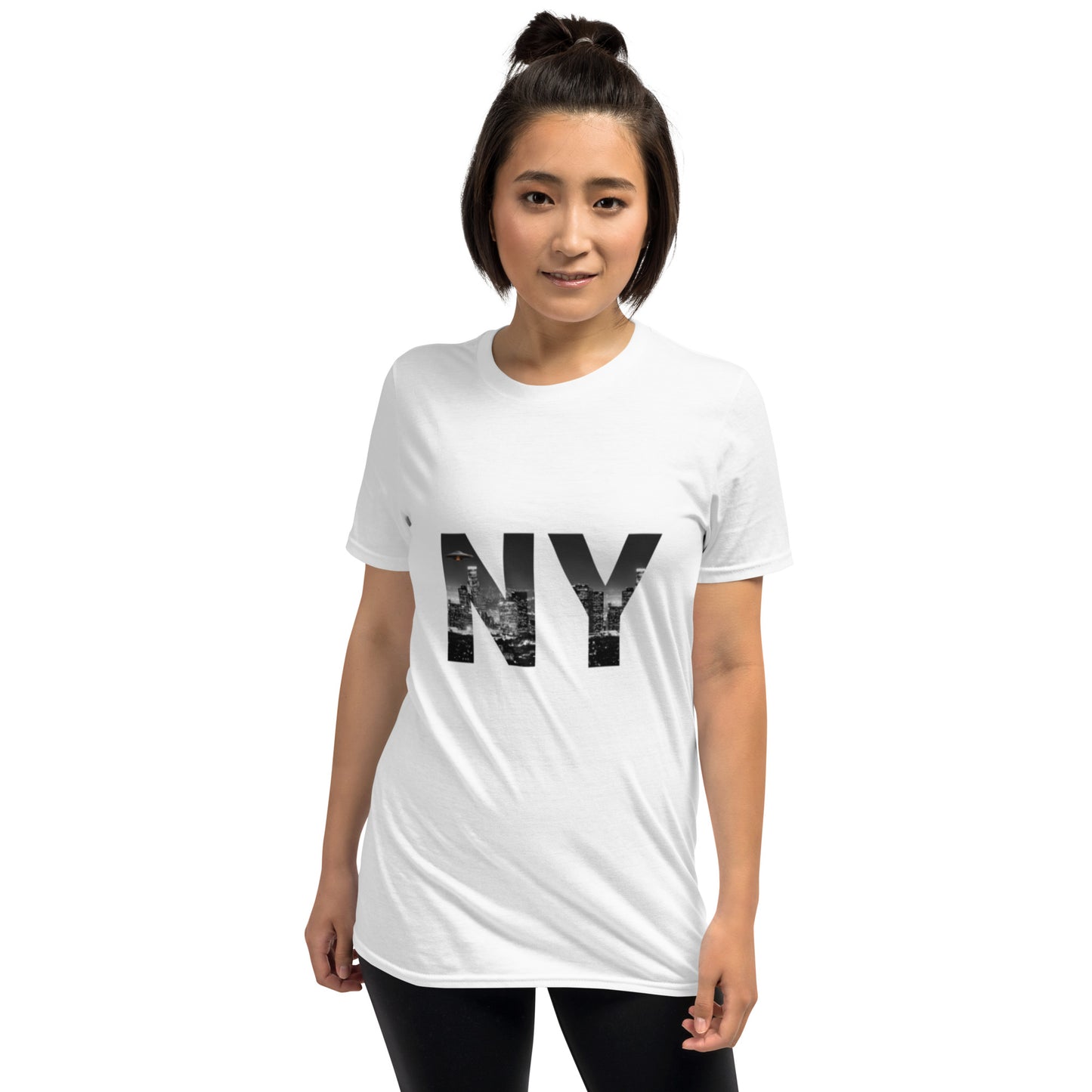 Short-Sleeve Unisex T-Shirt "NY+X+UFO" (front) id: 05