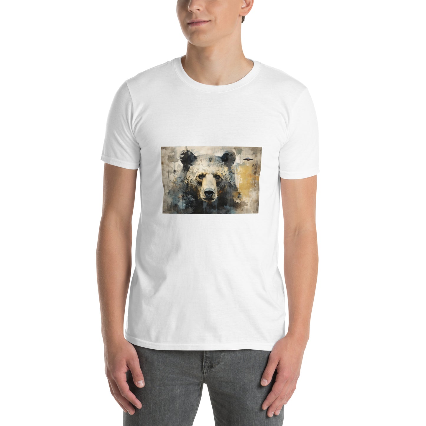 Short-Sleeve Unisex T-Shirt "Bear+UFO" (front) id: 505