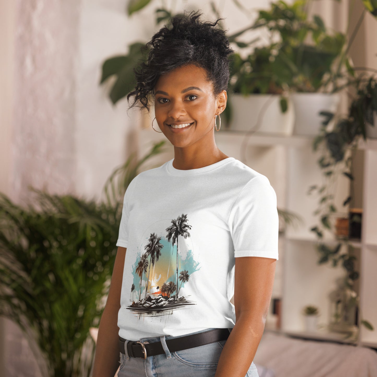 Short-Sleeve Unisex T-Shirt "PALM TREES" id: 66 (PREMIUM)