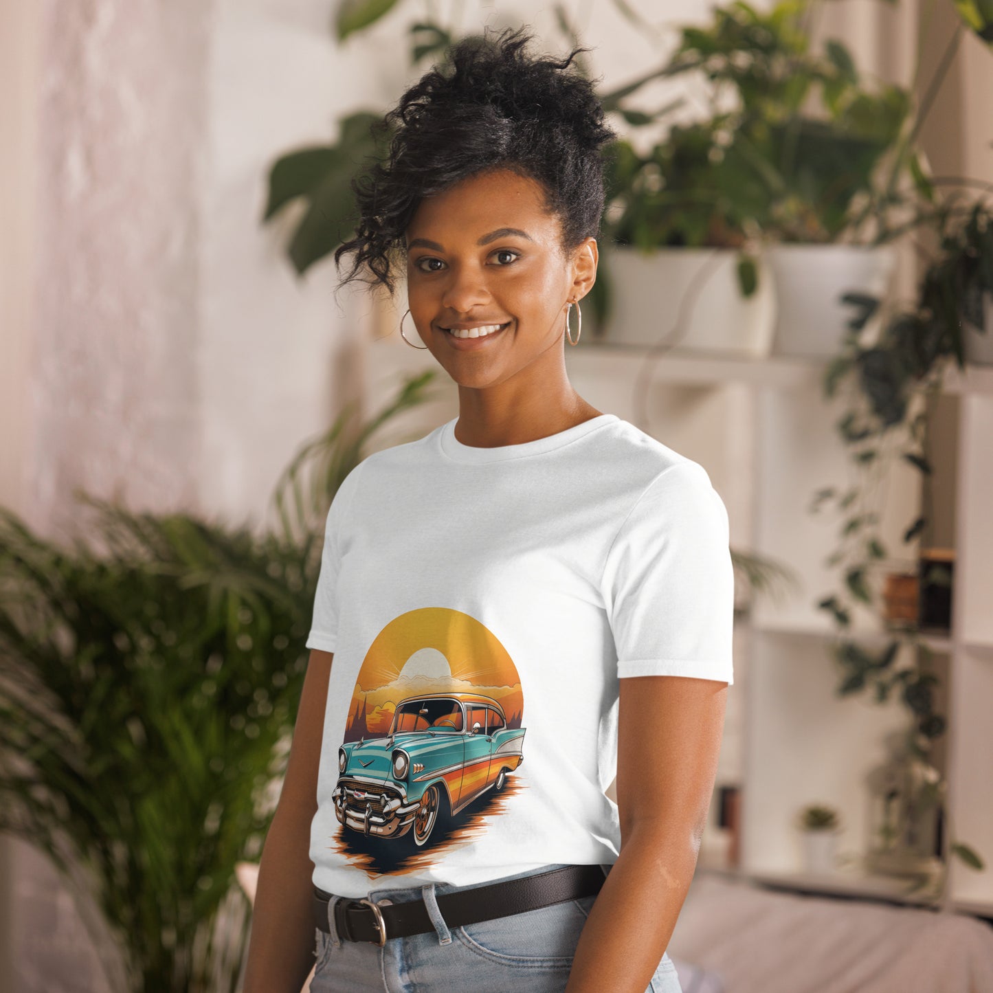 T-shirt unisex z krótkim rękawem „RETRO CAR” ID: 110 (PREMIUM)